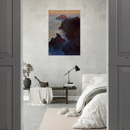 Rocky Point at Port-Goulphar - claude monet Brushed Aluminum Print - 70x100 cm / 28x40 inches | claude monet Aluminum Print | claude monet Prints