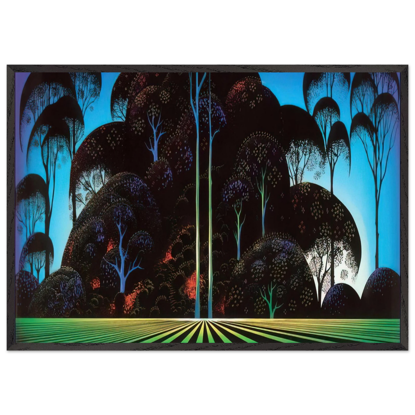 Forest Bouquet - Eyvind Earle Framed Art Print – Black Wooden Frame - Default Title - -Framed Art Print