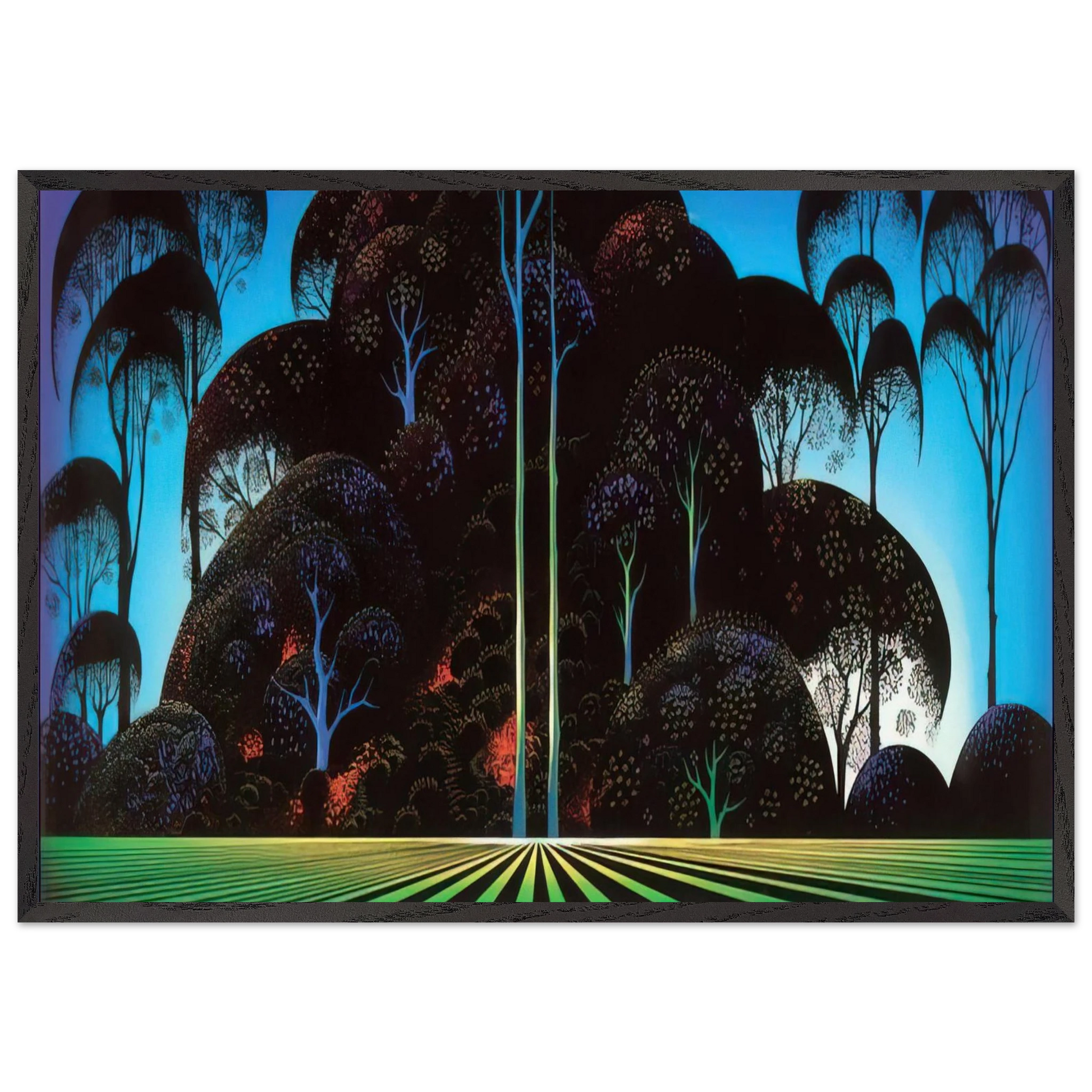 Forest Bouquet - Eyvind Earle Framed Art Print – Black Wooden Frame - Default Title - -Framed Art Print