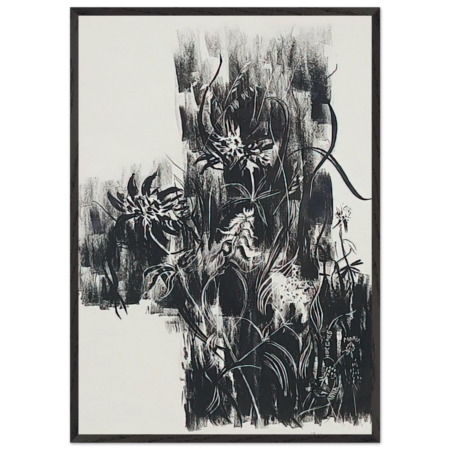 Waldrandblumen - 1919 - Johannes Itten 70x100 cm / 28x40 inches Framed Art Print – Black Wooden Frame