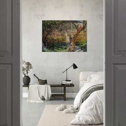 Garden at Vetheuil - claude monet Brushed Aluminum Print - 70x100 cm / 28x40 inches | claude monet Aluminum Print | claude monet Prints