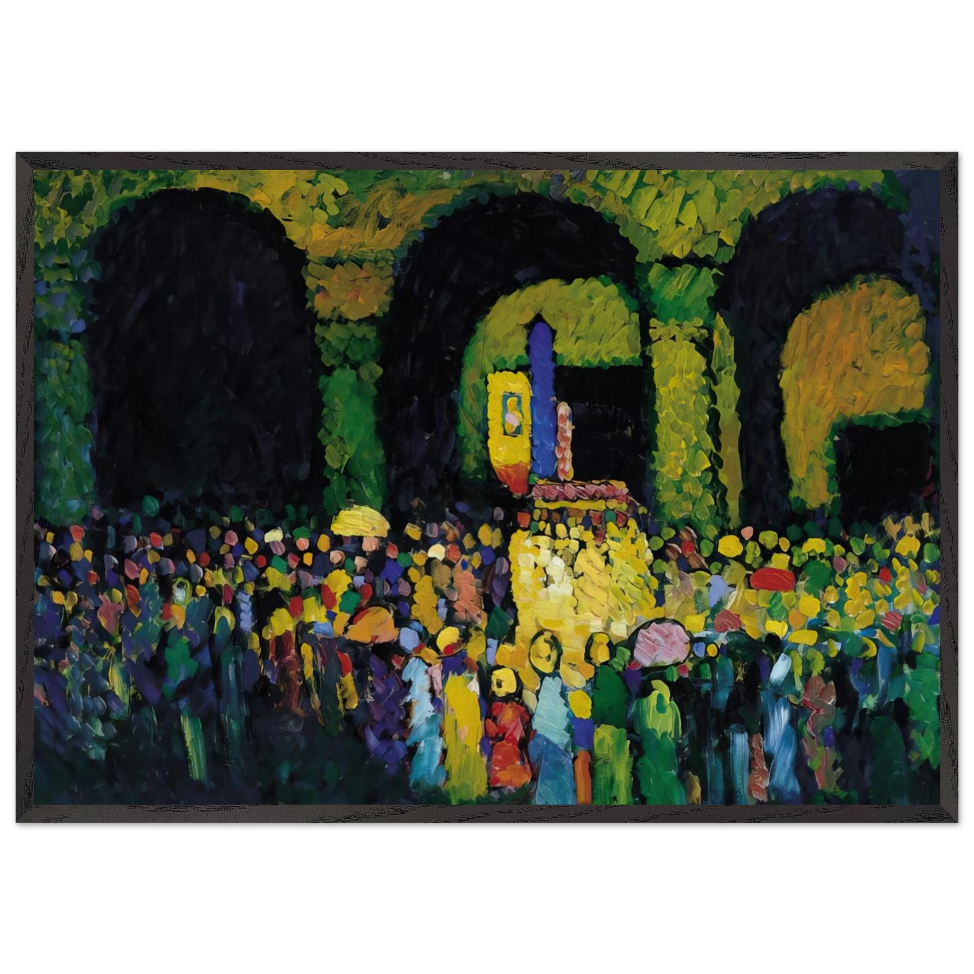 THE LUDWIGSKIRCHE IN MUNICH 1908 - Wassily Kandinsky Framed Art Print – Black Wooden Frame - Default Title - -Framed Art Print