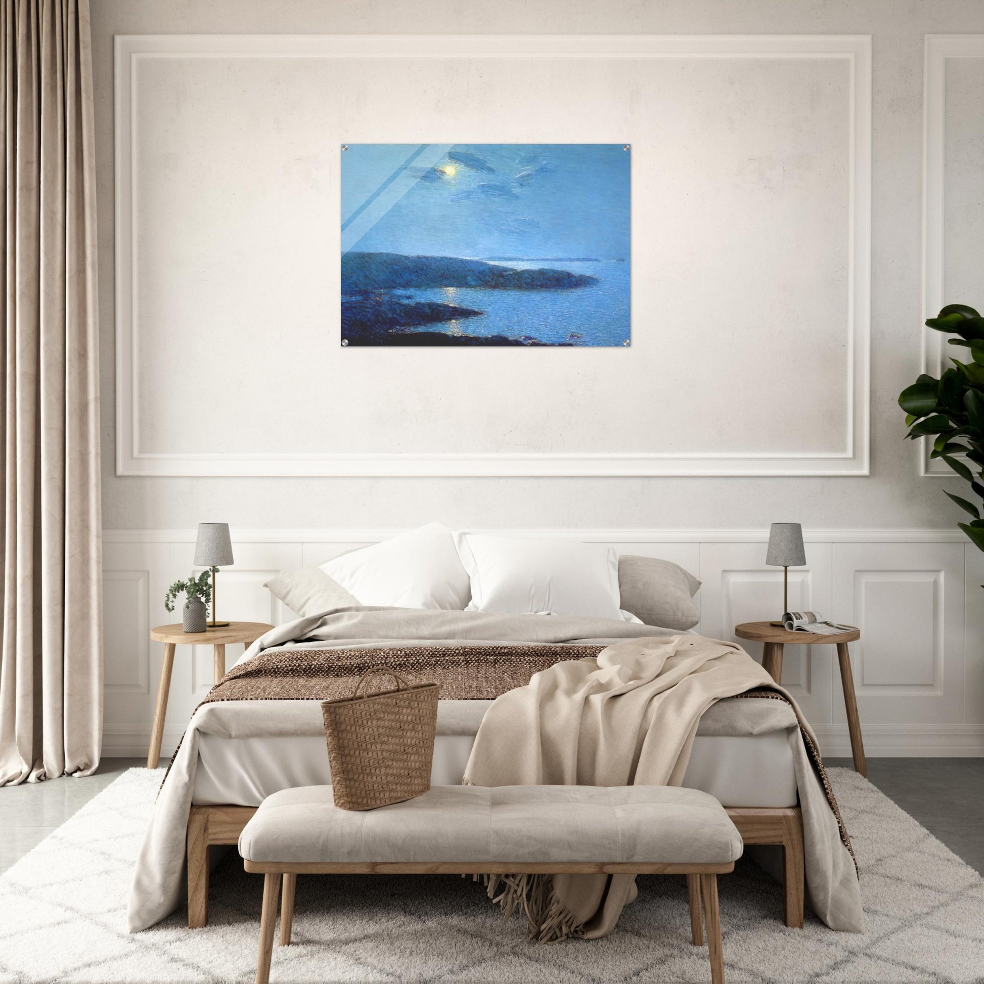 Moonlight - Childe Hassam Acrylic Print - 70x100 cm / 28x40″ inches | Childe Hassam Wall Art | Childe Hassam Prints