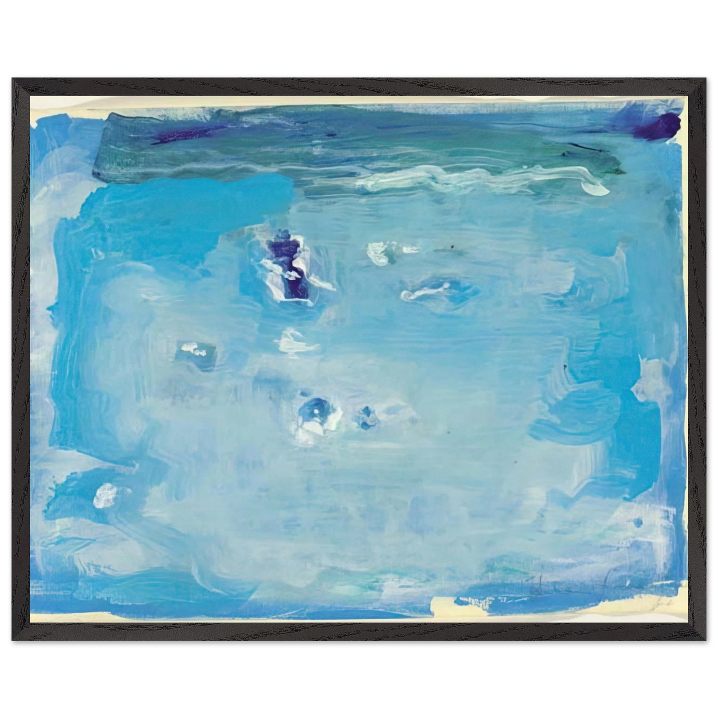 Helen Frankenthaler - Untitled - Color Field Painting, Lyrical Abstraction Wall art - 27x35 cm / 11x14 inches - Premium Wooden Framed Poster With Fine Art Paper - White frame