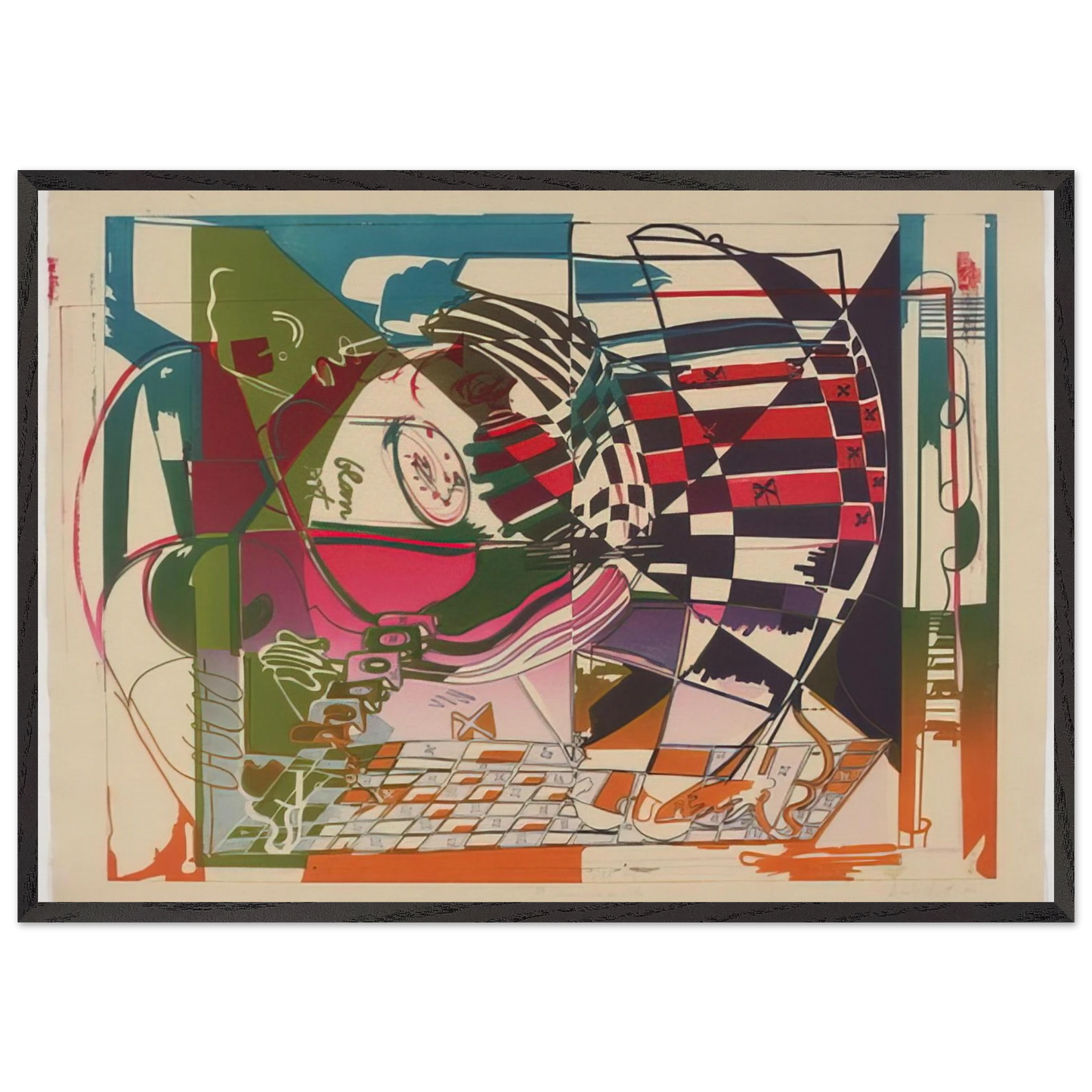 Double Somersault - 1972 - Dieter Roth 70x100 cm / 28x40 inches Framed Art Print – Black Wooden Frame