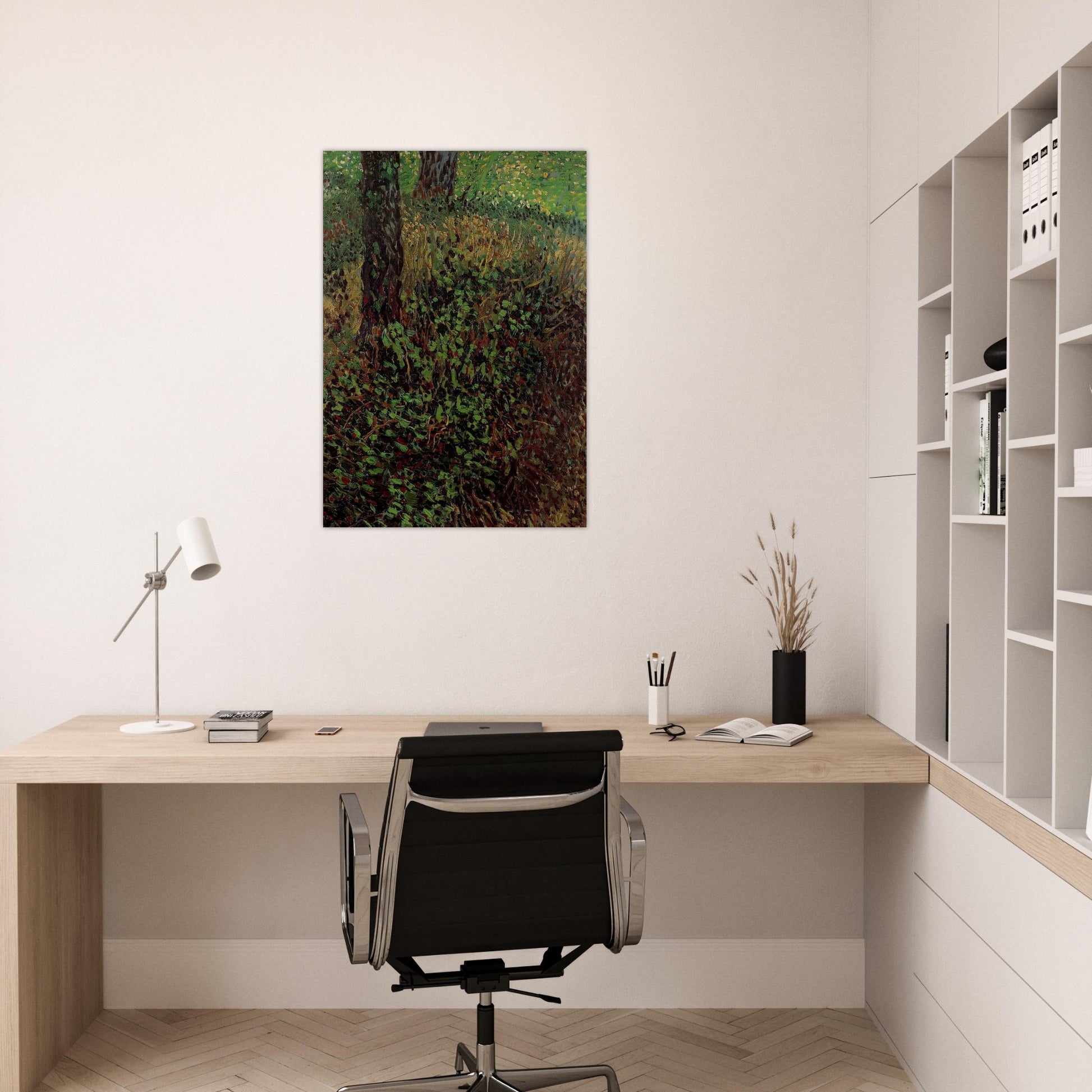 Undergrowth - Vincent van Gogh Brushed Aluminum Print - 70x100 cm / 28x40 inches | Vincent van Gogh Aluminum Print | Vincent van Gogh Prints