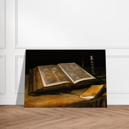 Still Life with Bible - Vincent van Gogh Brushed Aluminum Print - 70x100 cm / 28x40 inches | Vincent van Gogh Aluminum Print | Vincent van Gogh Prints