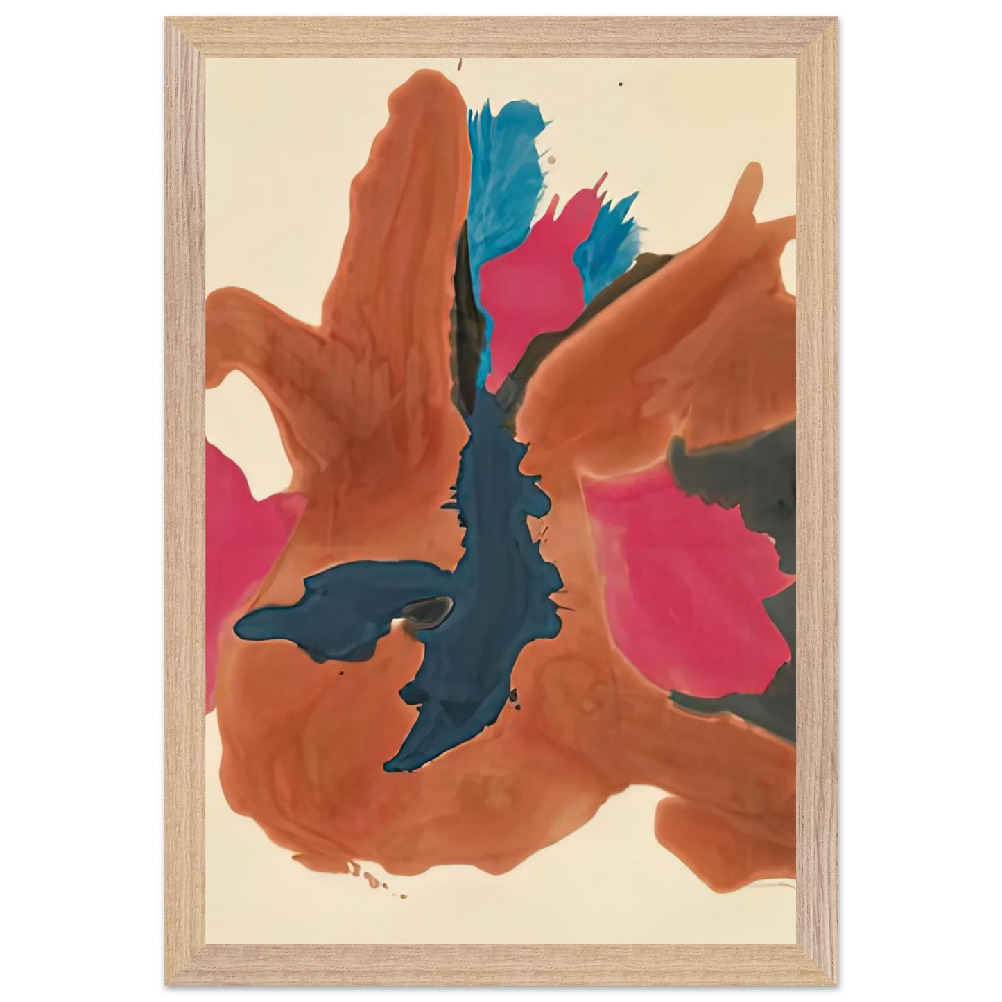 Helen Frankenthaler - Pink Lady, 1963- Wall Art - 60x80 cm / 24x32 inches - Premium Wooden Framed Poster With Fine Art Paper - Wood frame