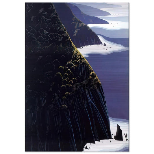 Gray Big Sur - Eyvind Earle Brushed Aluminum Print - 70x100 cm / 28x40 inches | Eyvind Earle Aluminum Print | Eyvind Earle Prints