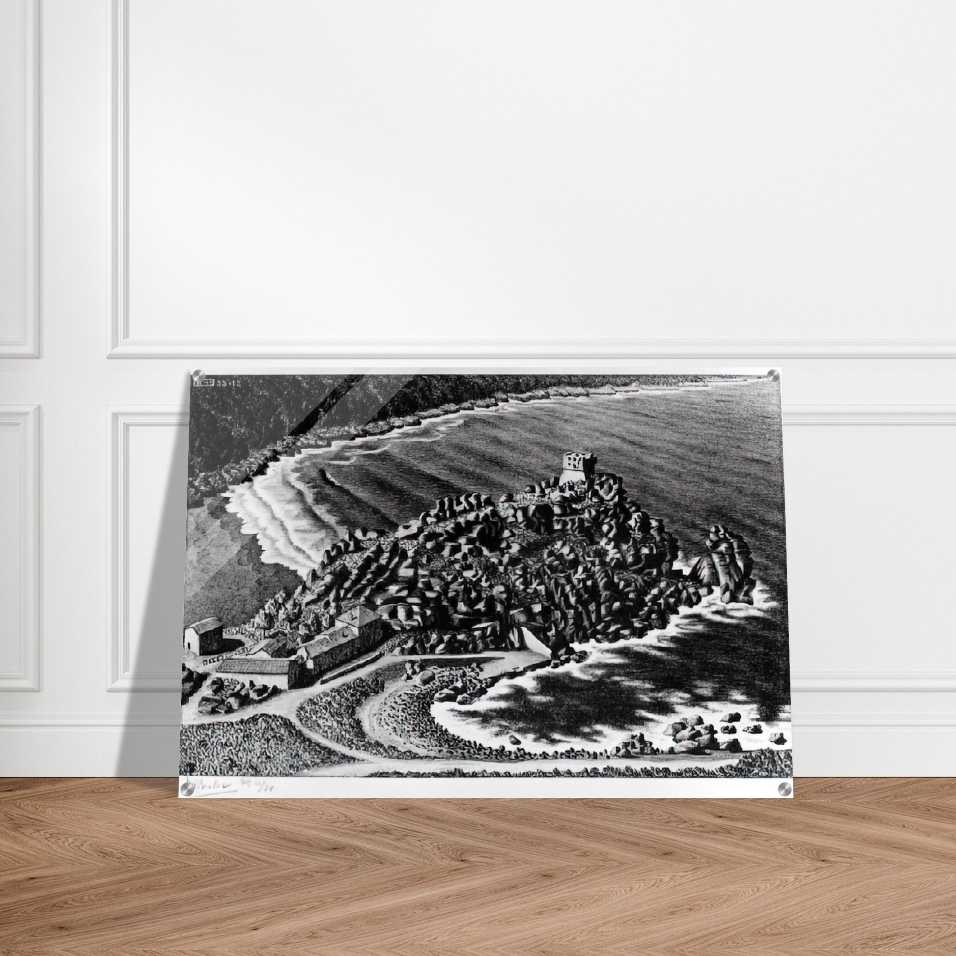 GULF OF PORTO CORSICA DECEMBER 1933 1933 - MC Escher Acrylic Print - 70x100 cm / 28x40″ inches | MC Escher Wall Art | MC Escher Prints