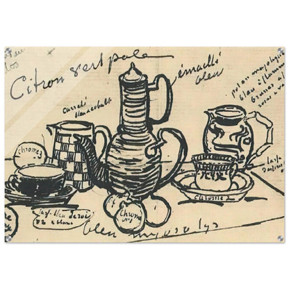 Still Life with Coffee Pot - Vincent van Gogh Acrylic Print - 70x100 cm / 28x40″ inches