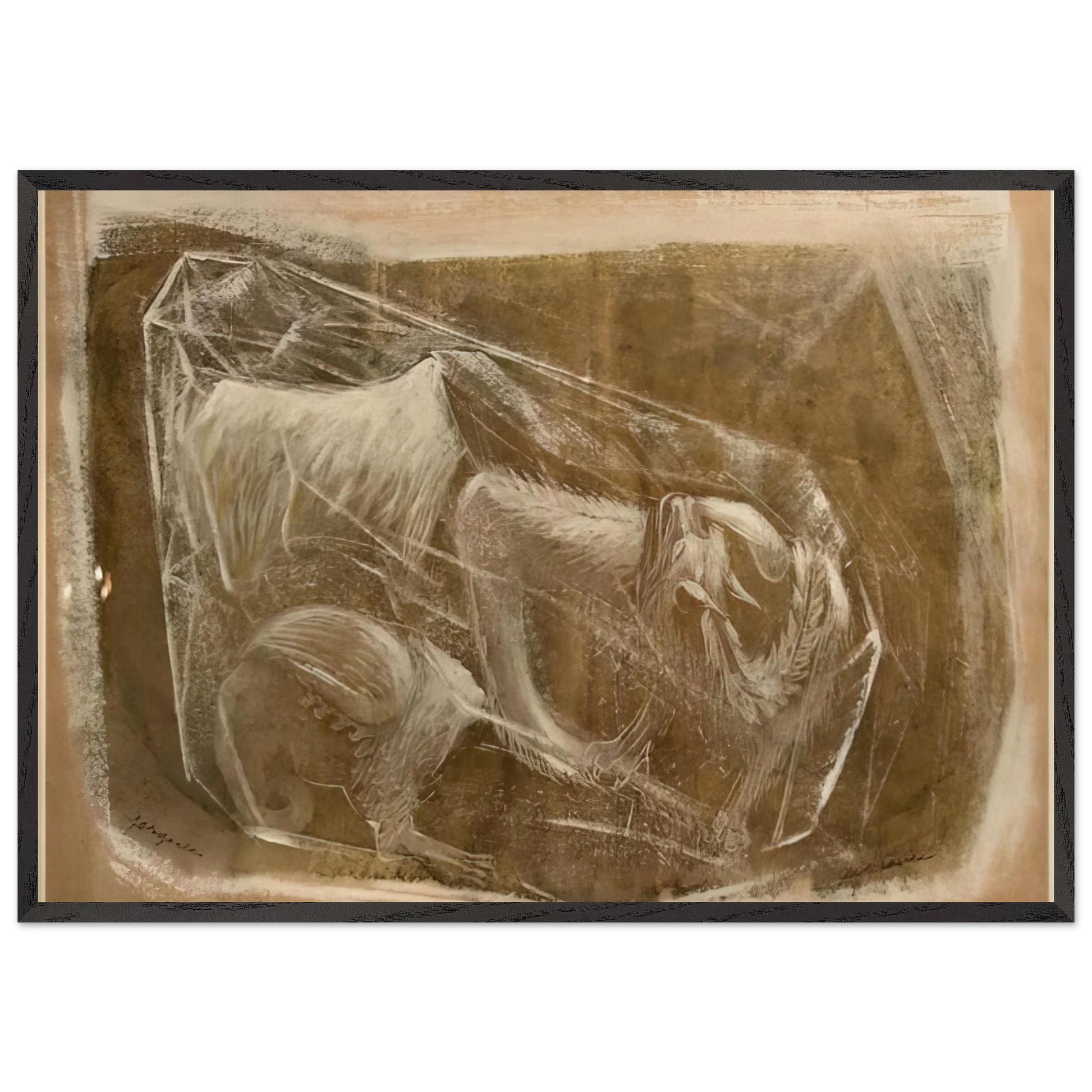 Gargoyles - 1948 - Morris Graves Framed Art Print – Black Wooden Frame - Default Title - -Framed Art Print