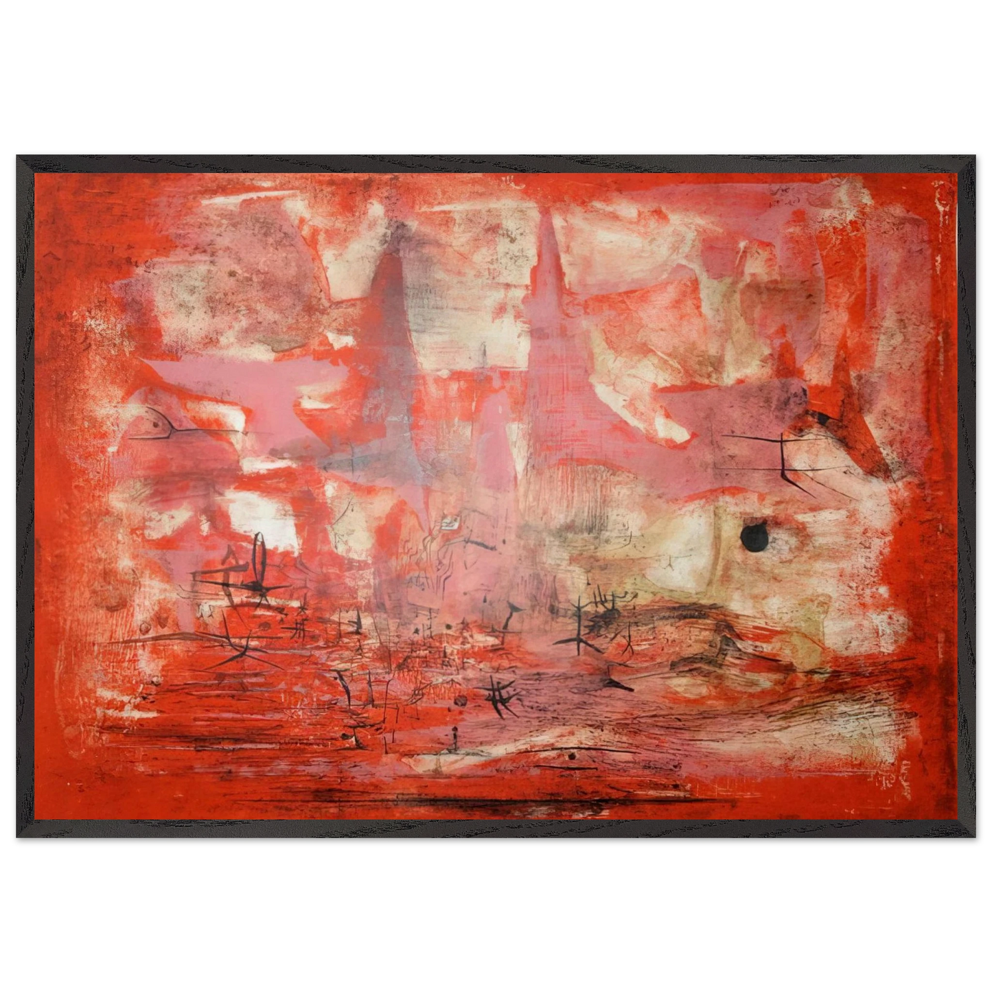 EMBRASEMENT 1954 - Zao Wou-Ki Framed Art Print – Black Wooden Frame - Default Title - -Framed Art Print