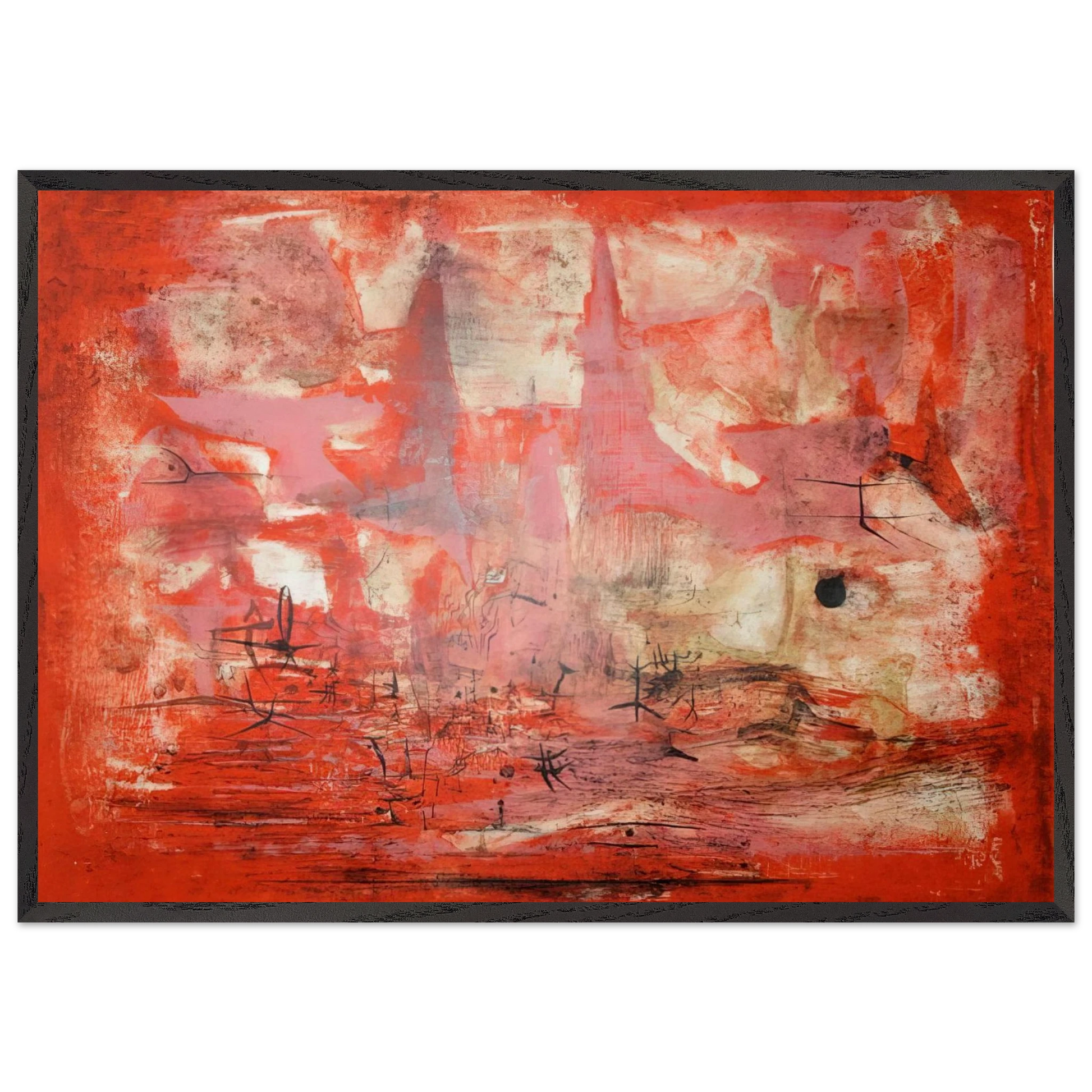 EMBRASEMENT 1954 - Zao Wou-Ki Framed Art Print – Black Wooden Frame - Default Title - -Framed Art Print