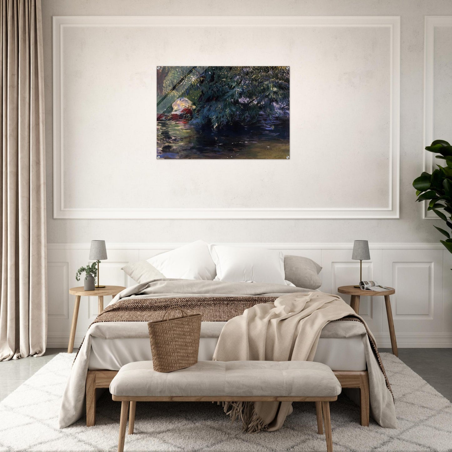 A Backwater, Calcot Mill near Reading - John Singer Sargent Acrylic Print - 70x100 cm / 28x40″ inches