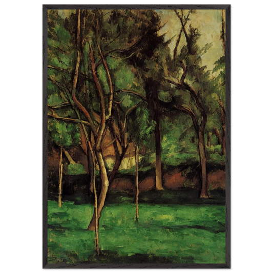 ORCHARD N2 - Paul Cezanne 70x100 cm / 28x40 inches Framed Art Print – Black Wooden Frame