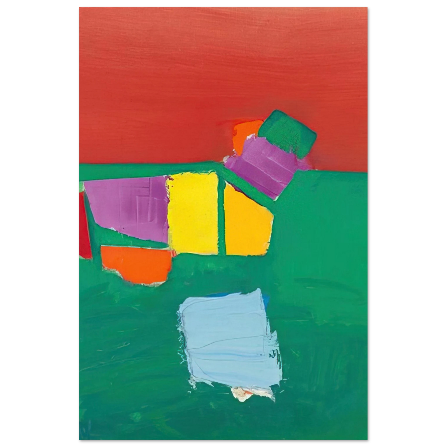 Nicolas de Stael - Les Martigues Composition - 1954 Fine Art Poster - 40x60 cm / 16x24 inches