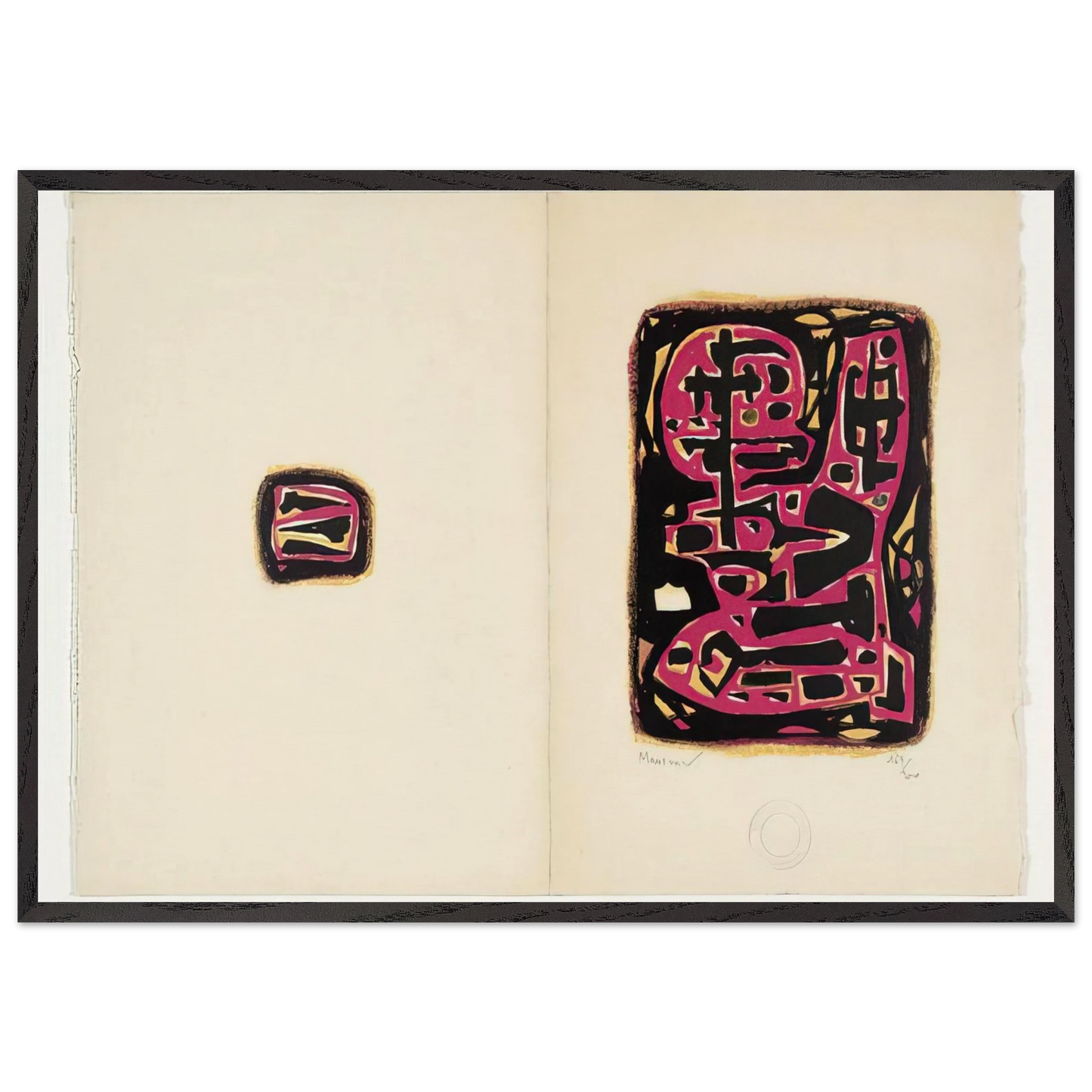 Untitled - 1952 N5 - Alfred Manessier Framed Art Print – Black Wooden Frame - Default Title - -Framed Art Print