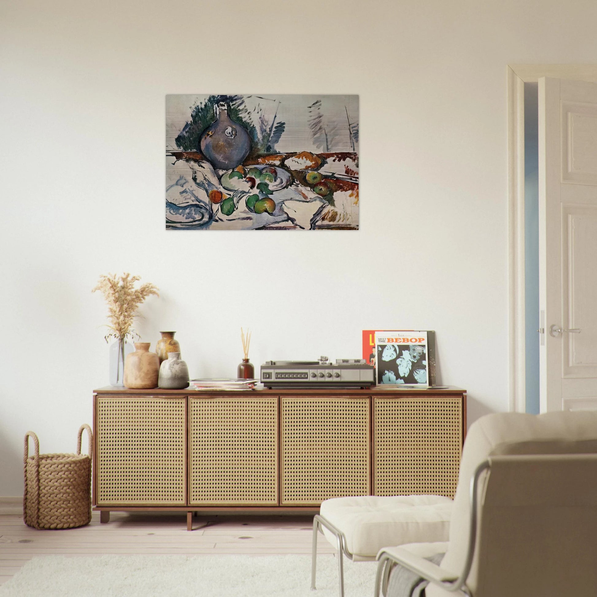 Still Life with Water Jug - Paul Cézanne Brushed Aluminum Print - 70x100 cm / 28x40 inches | Paul Cézanne Aluminum Print | Paul Cézanne Prints