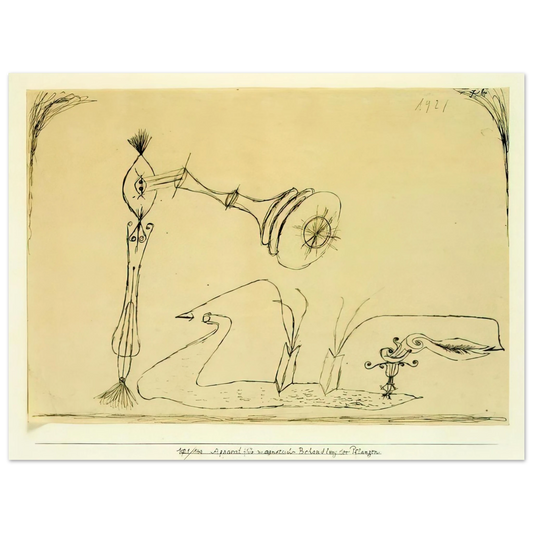 Paul Klee - APPARATUS FOR THE MAGNETIC TREATMENT OF PLANTS 1908 Fine Art Poster - Default Title