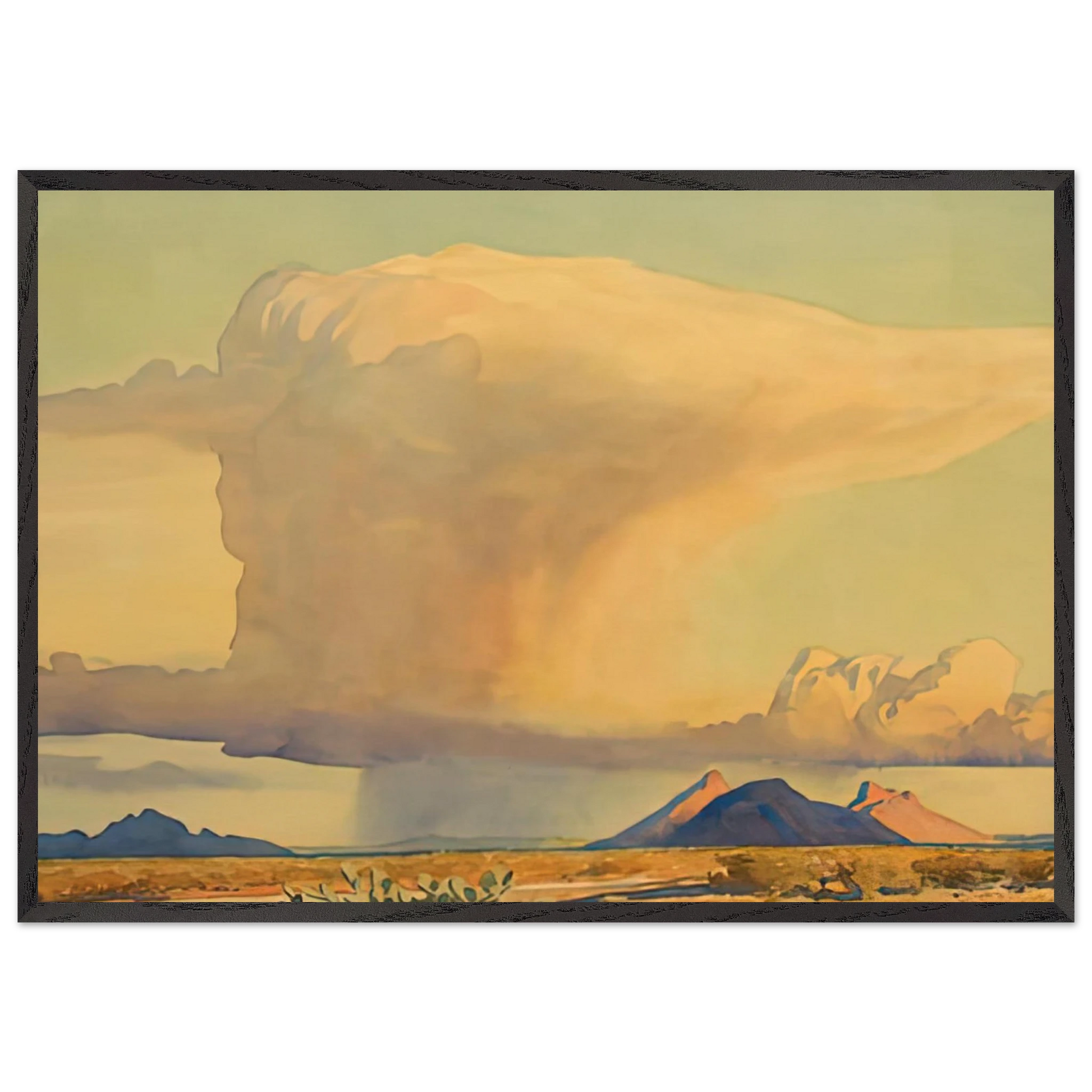 DROUGHT AND DOWNPOUR 1944 - Maynard Dixon Framed Art Print – Black Wooden Frame - Default Title - -Framed Art Print