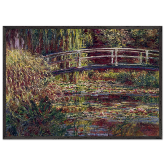 The Japanese Bridge The Water-Lily Pond Symphony in Rose - claude monet Framed Art Print – Black Wooden Frame - Default Title - -Framed Art Print