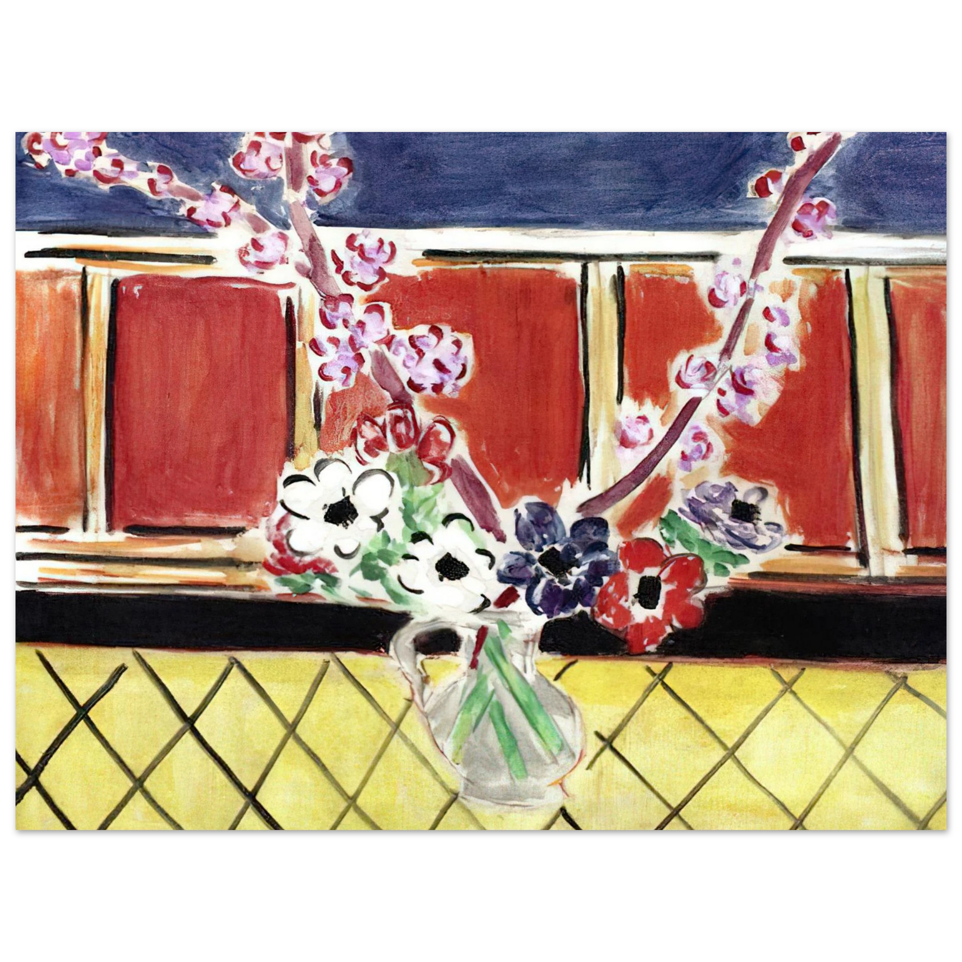 Henri Matisse - ANEMONES AND PEACH BLOSSOMS 1944 Fine Art Poster - Default Title