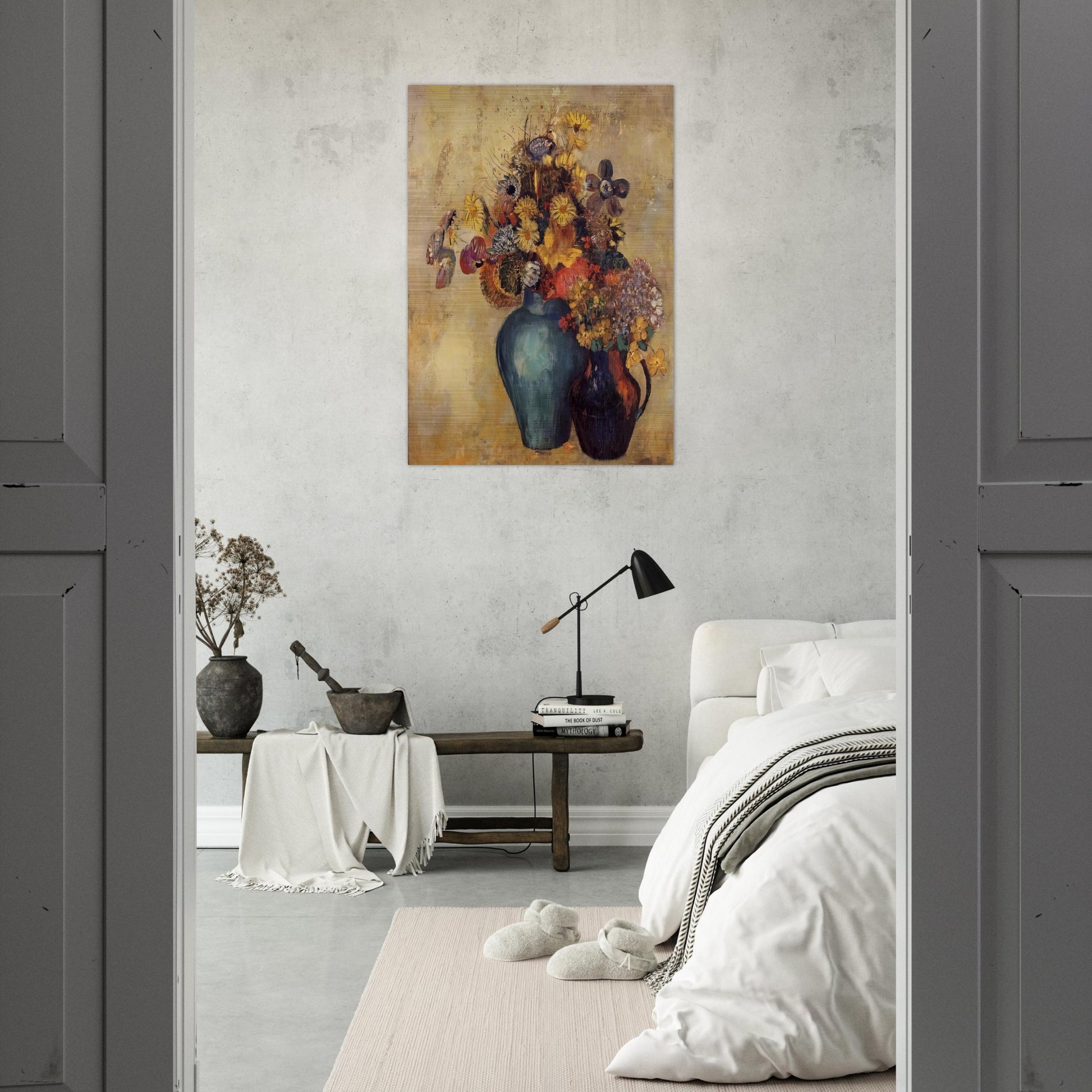 FLOWERS 1 - Odilon Redon Brushed Aluminum Print - 70x100 cm / 28x40 inches | Odilon Redon Aluminum Print | Odilon Redon Prints