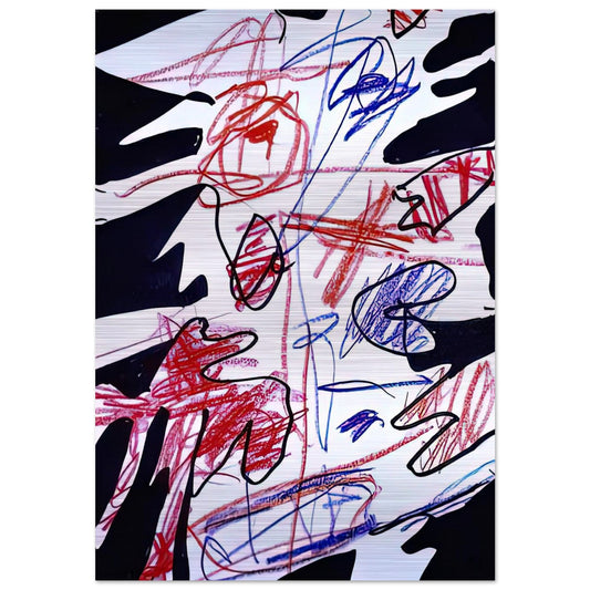 ACTIVATION XLVII - Jean Dubuffet Brushed Aluminum Print - 70x100 cm / 28x40 inches | Jean Dubuffet Aluminum Print | Jean Dubuffet Prints