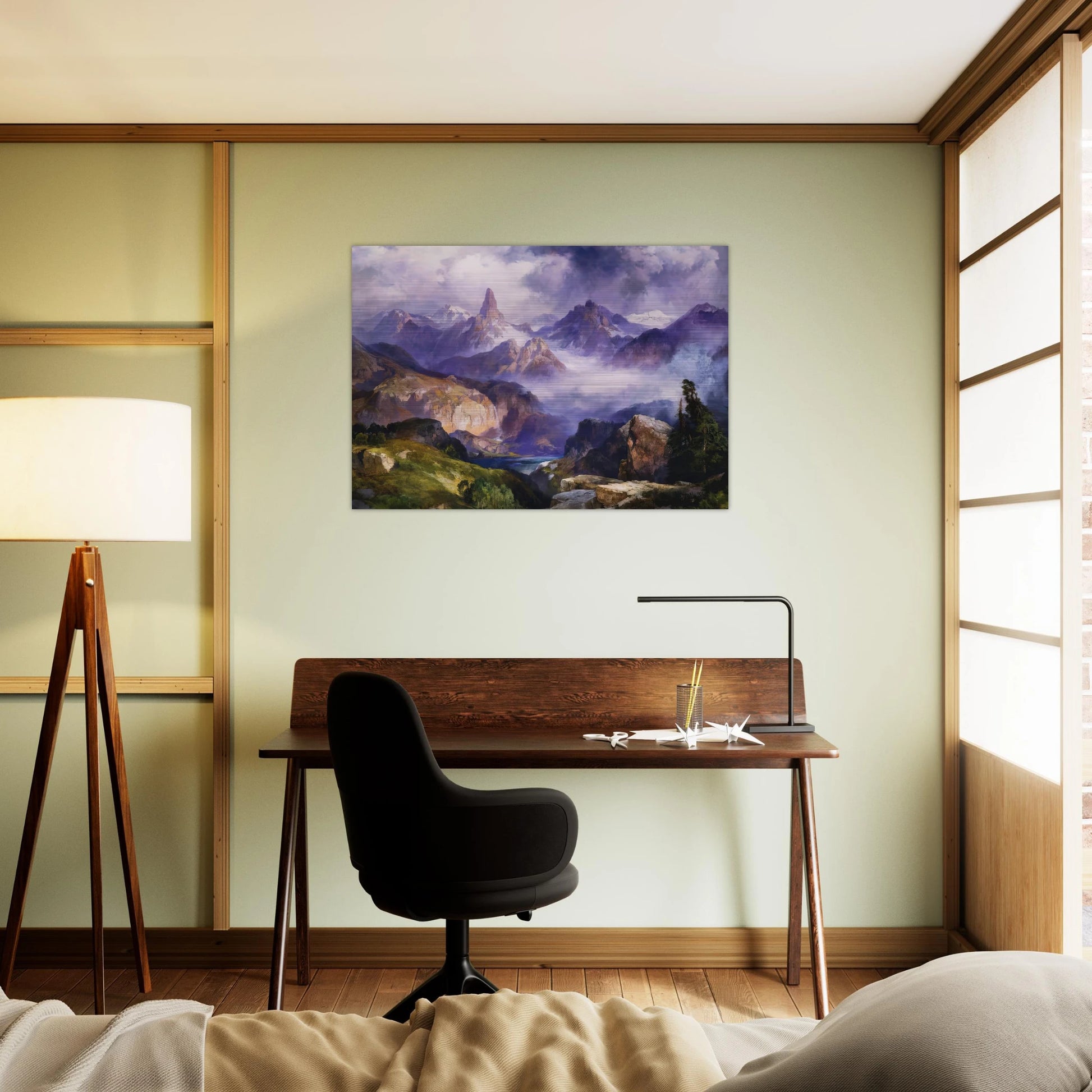 Index Peak Yellowstone National Park - Thomas Moran Brushed Aluminum Print - 70x100 cm / 28x40 inches | Thomas Moran Aluminum Print | Thomas Moran Prints