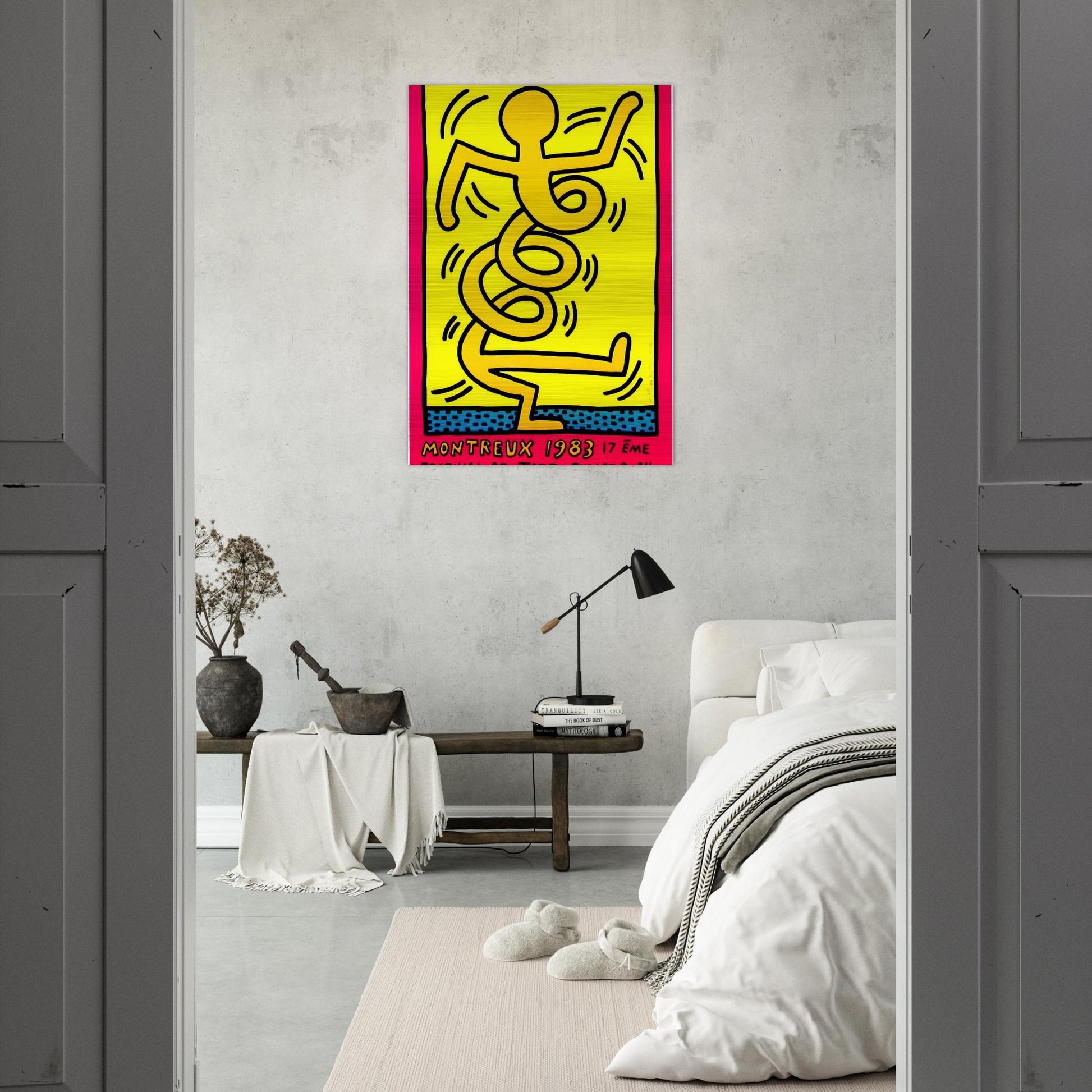MONTREUX 1983 - Keith Haring Brushed Aluminum Print - 70x100 cm / 28x40 inches | Keith Haring Aluminum Print | Keith Haring Prints