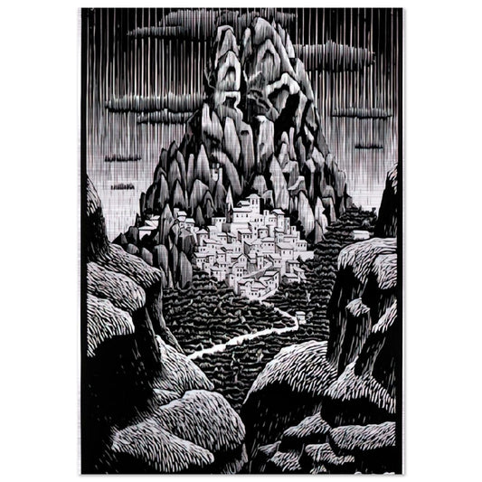 PENTEDATTIO CALABRIA JANUARY 1930 1930 - MC Escher Brushed Aluminum Print - 70x100 cm / 28x40 inches | MC Escher Aluminum Print | MC Escher Prints