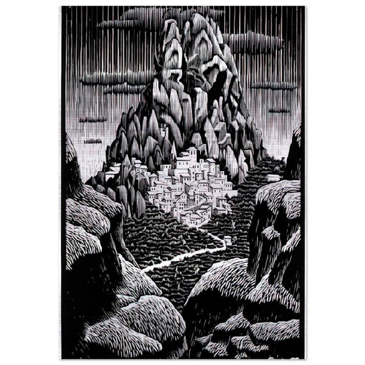 PENTEDATTIO CALABRIA JANUARY 1930 1930 - MC Escher Brushed Aluminum Print - 70x100 cm / 28x40 inches | MC Escher Aluminum Print | MC Escher Prints