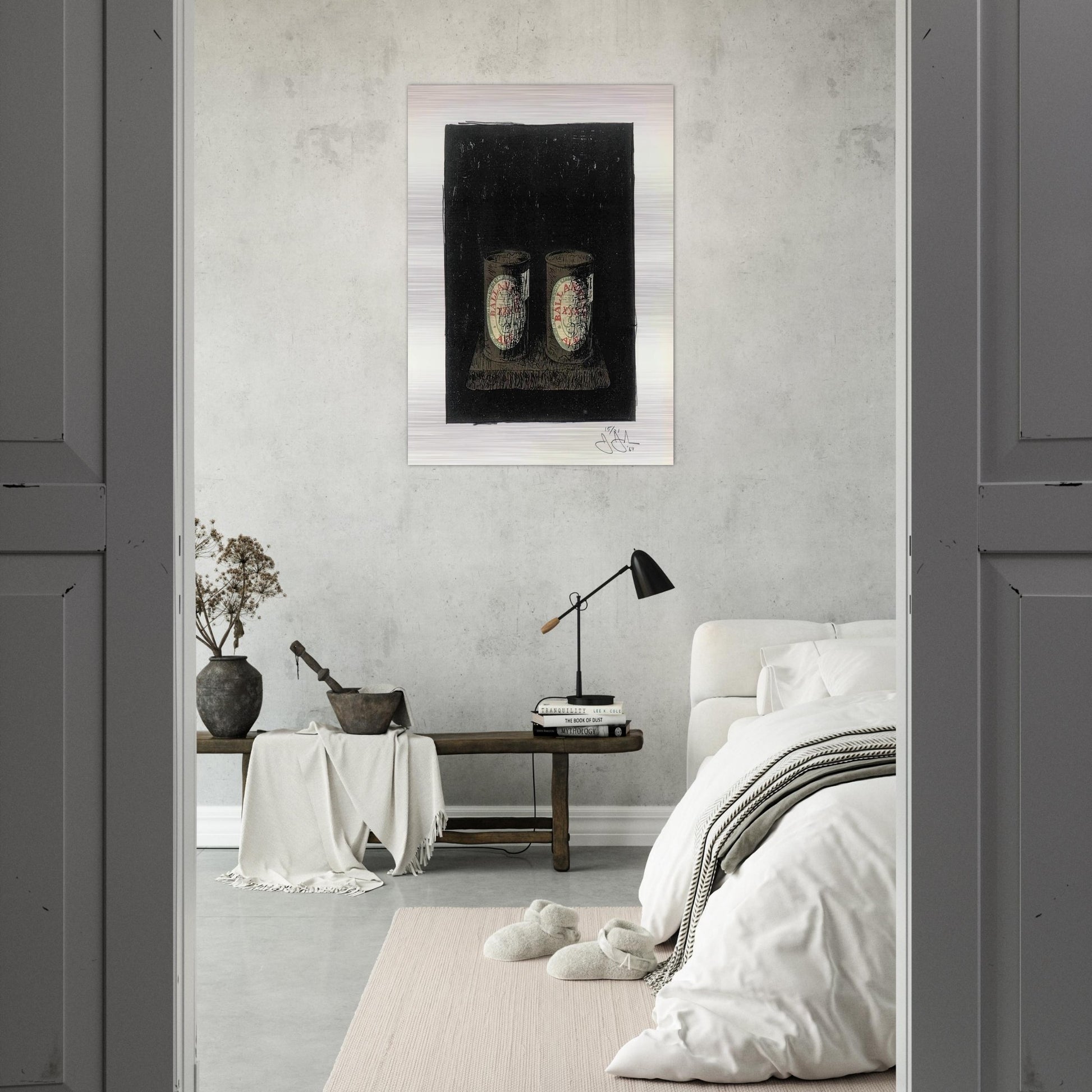 ALE CANS 1964 1 - Jasper Johns Brushed Aluminum Print - 70x100 cm / 28x40 inches | Jasper Johns Aluminum Print | Jasper Johns Prints