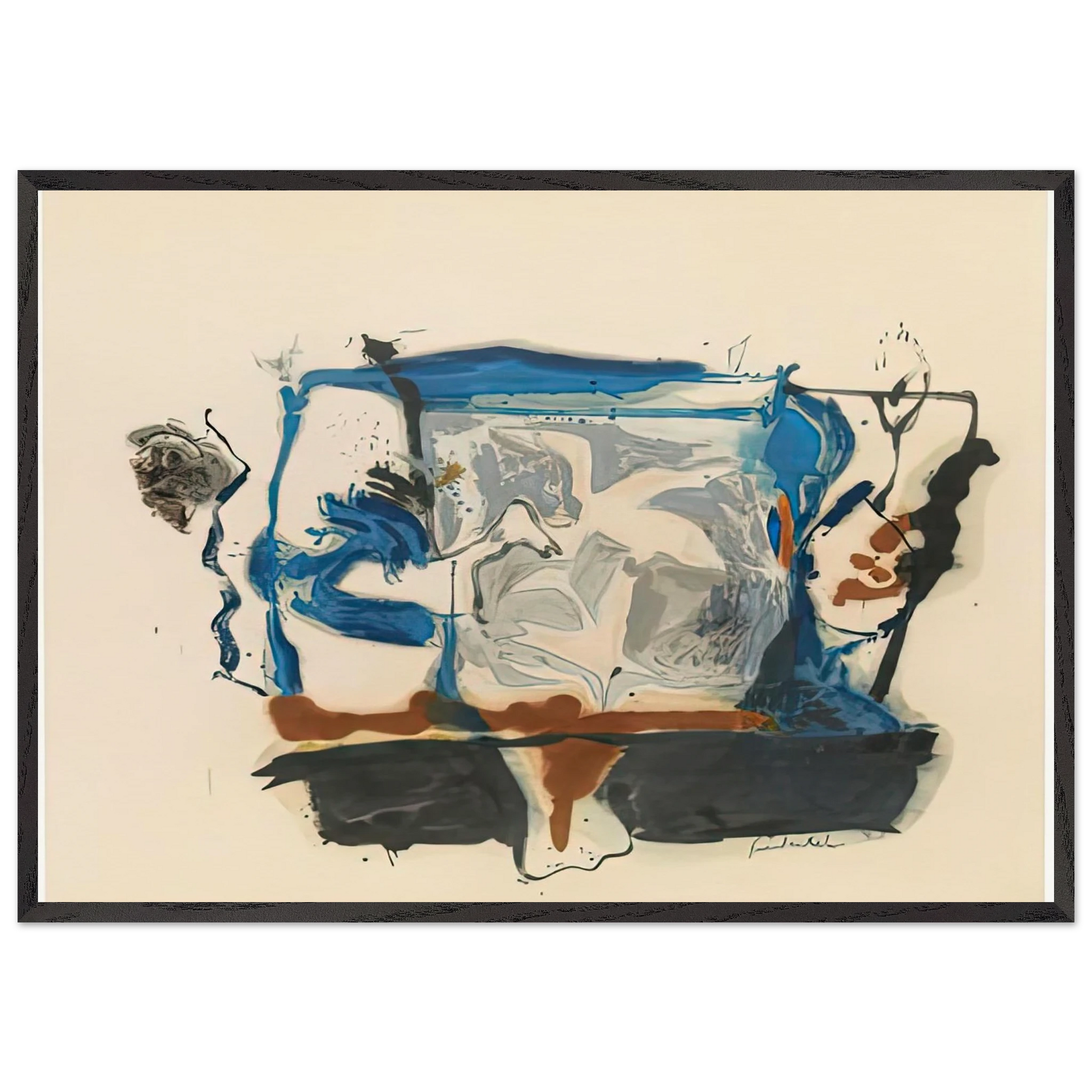 Swan Lake II 1961- - Helen Frankenthaler Framed Art Print – Black Wooden Frame - Default Title - -Framed Art Print
