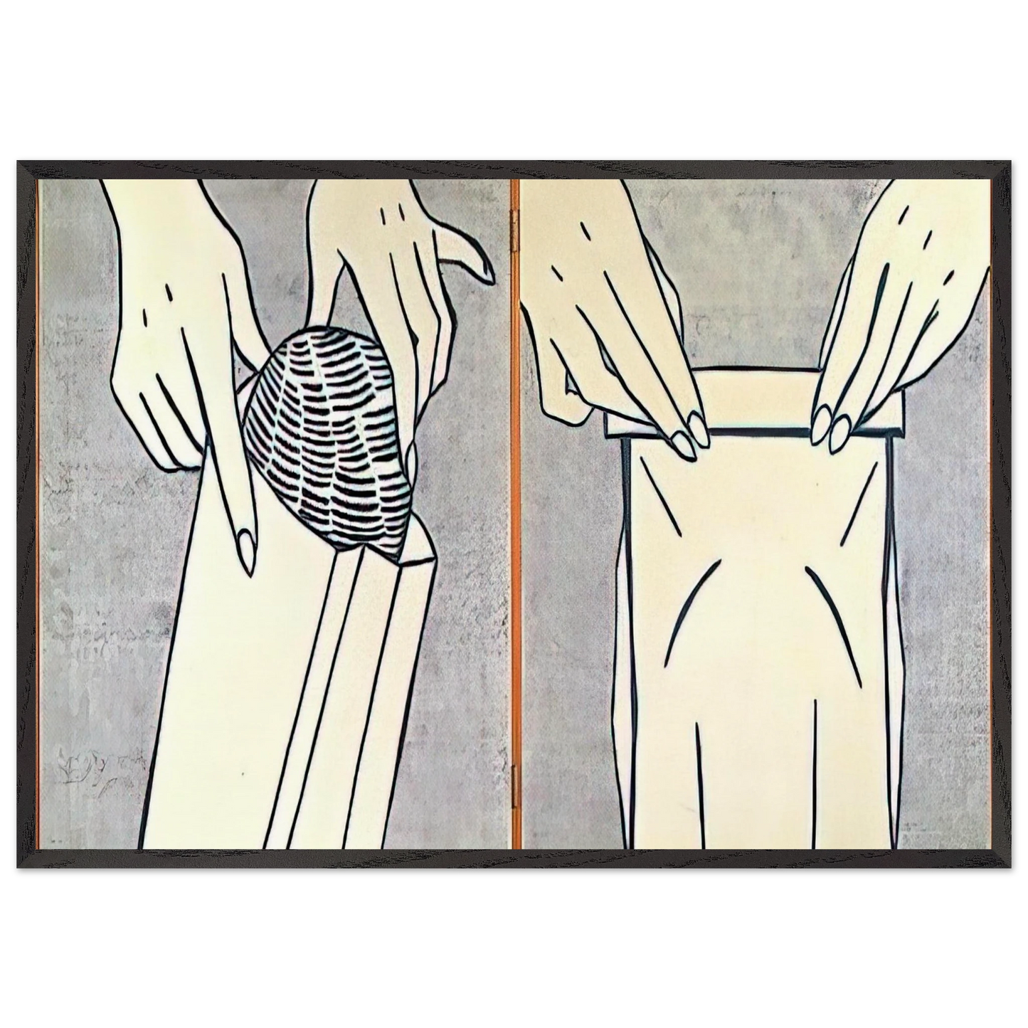 BREAD IN BAG 1961 - Roy Lichtenstein Framed Art Print – Black Wooden Frame - Default Title - -Framed Art Print