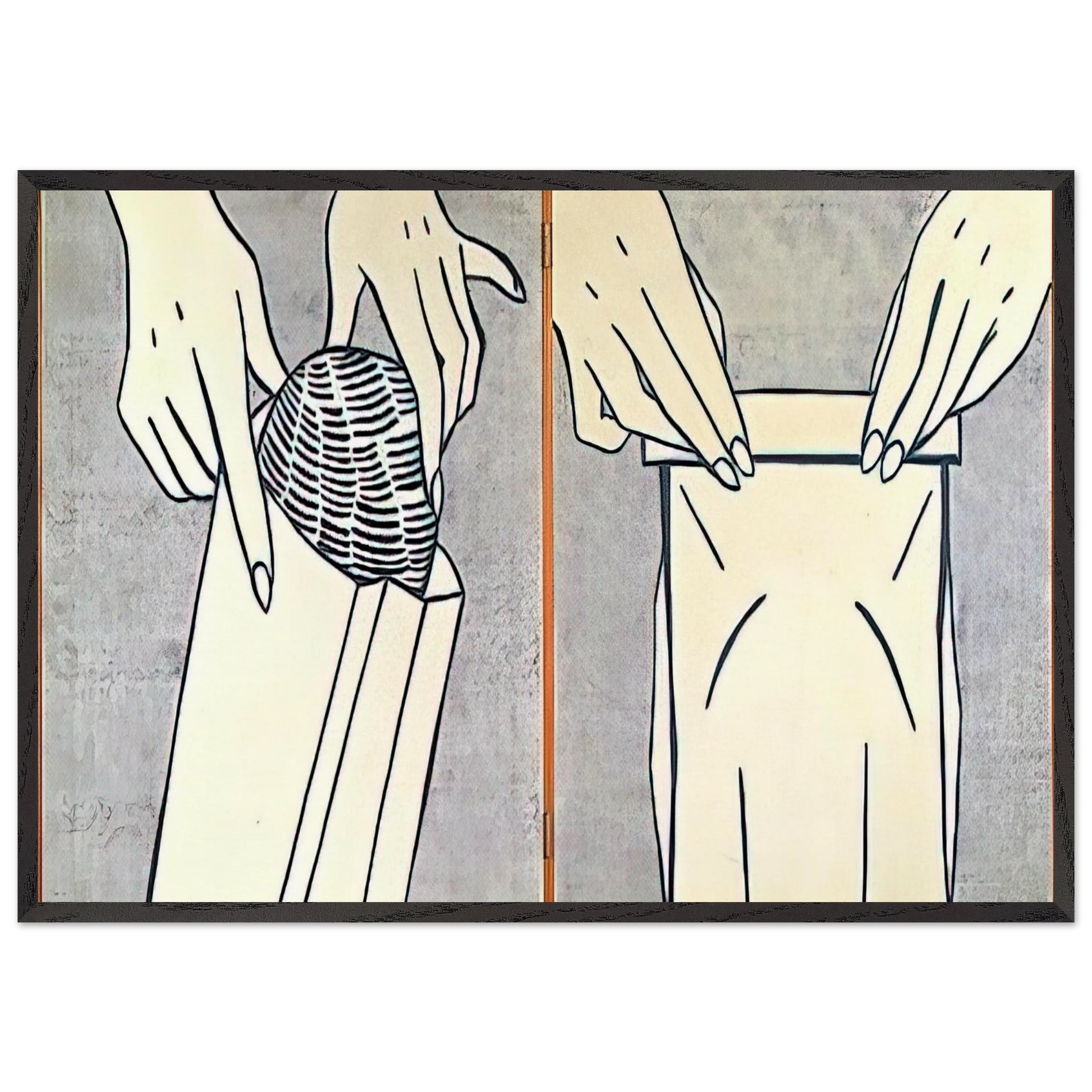 BREAD IN BAG 1961 - Roy Lichtenstein Framed Art Print – Black Wooden Frame - Default Title - -Framed Art Print