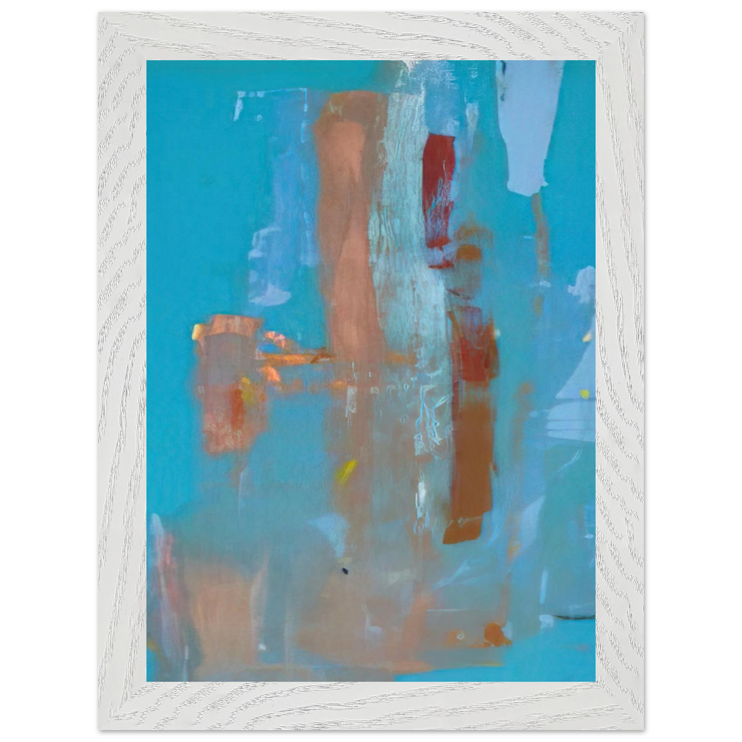 Helen Frankenthaler - In on Blue - 1976 Wall art - A1 (59.4 x 84.1  cm) - Premium Wooden Framed Poster With Fine Art Paper - White frame