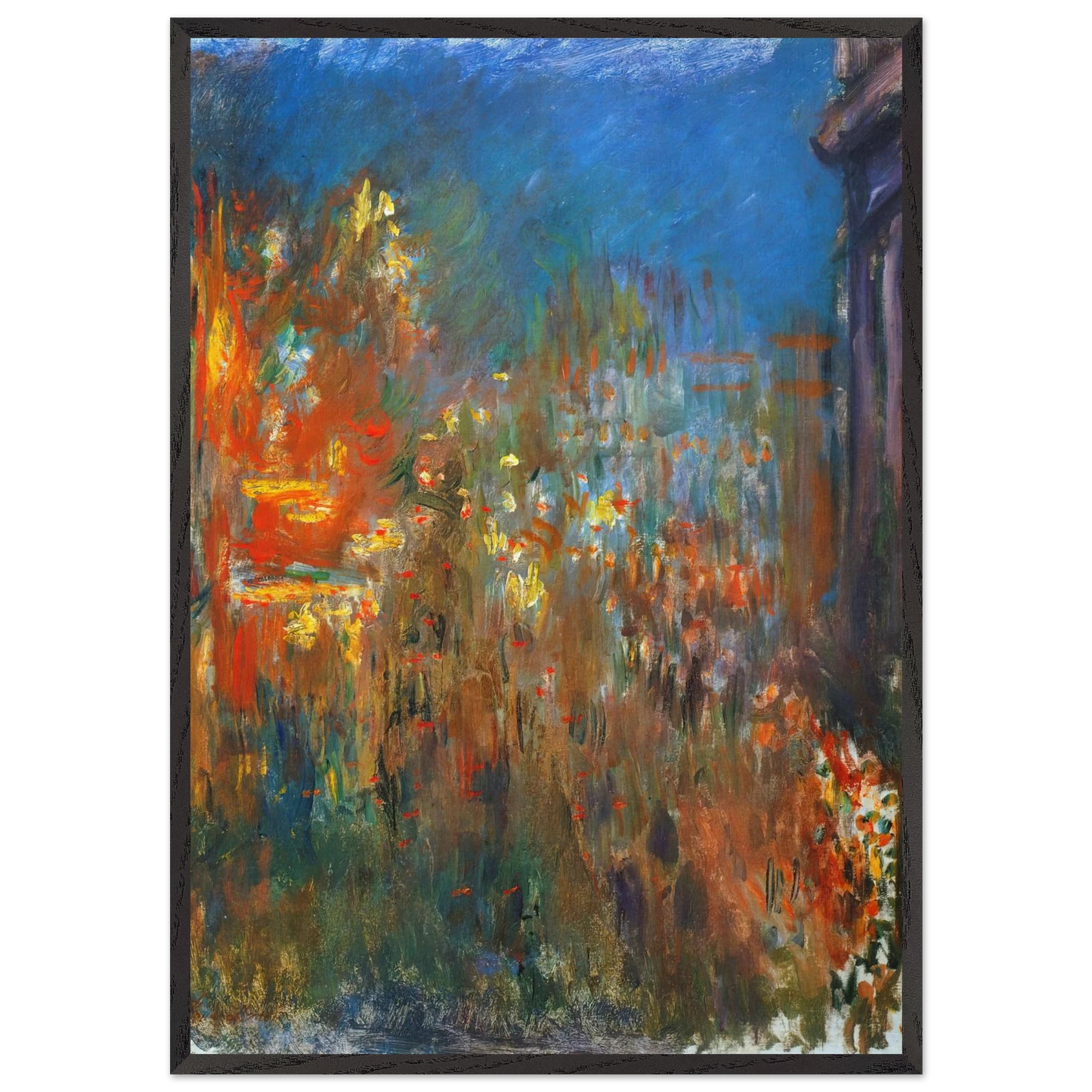 Leicester Square at Night - claude monet Framed Art Print – Black Wooden Frame - Default Title - -Framed Art Print