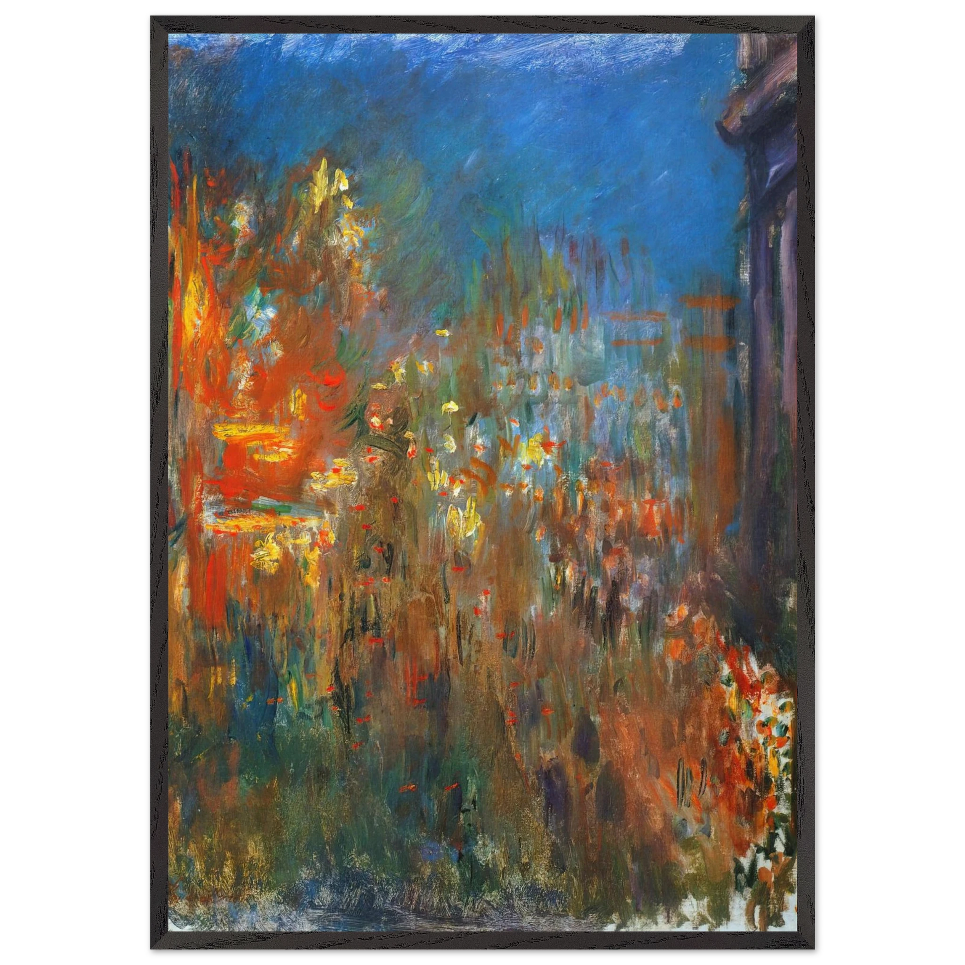 Leicester Square at Night - claude monet Framed Art Print – Black Wooden Frame - Default Title - -Framed Art Print