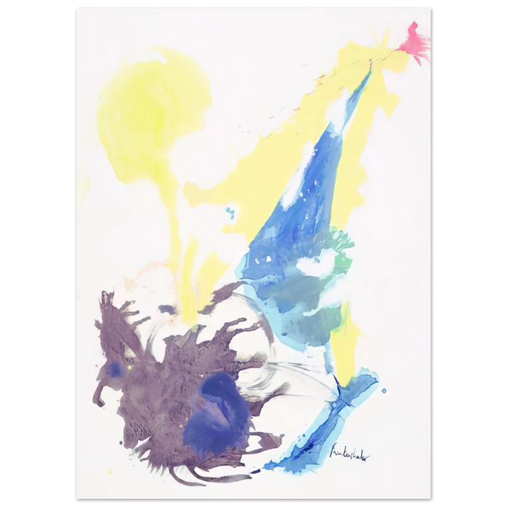 Helen Frankenthaler - Moving Day - 1961 Wall art - 13x18 cm / 5x7 inches - Premium Wooden Framed Poster With Fine Art Paper-canvas - White frame