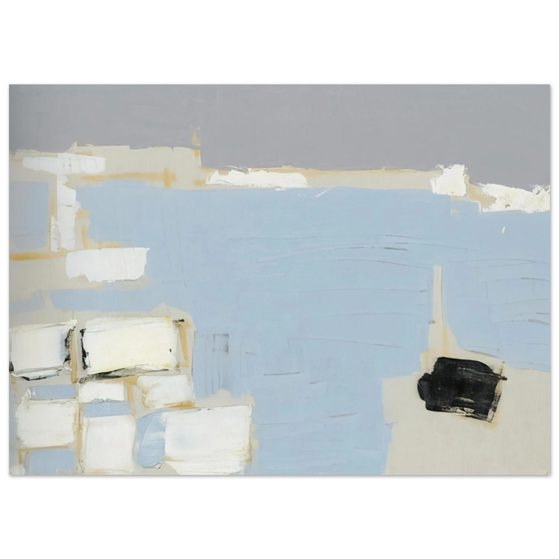 Nicolas de Stael - Marseille under snow - 1954 Fine Art Poster - 40x60 cm / 16x24 inches
