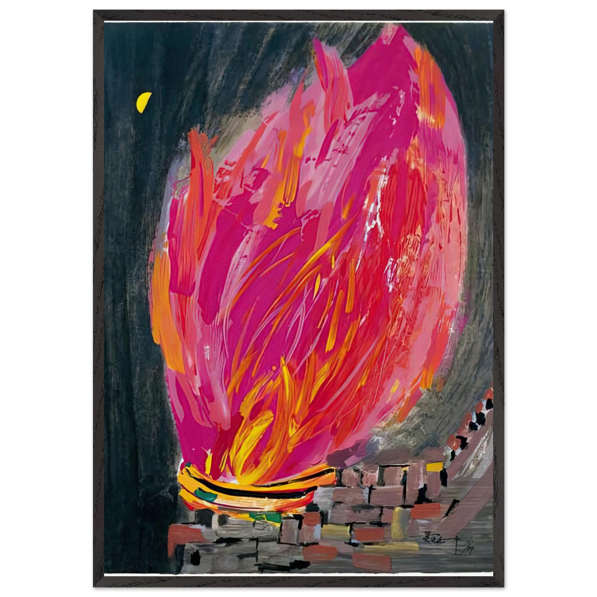 Torch - 2008 - Wu Guanzhong Framed Art Print – Black Wooden Frame - Default Title - -Framed Art Print