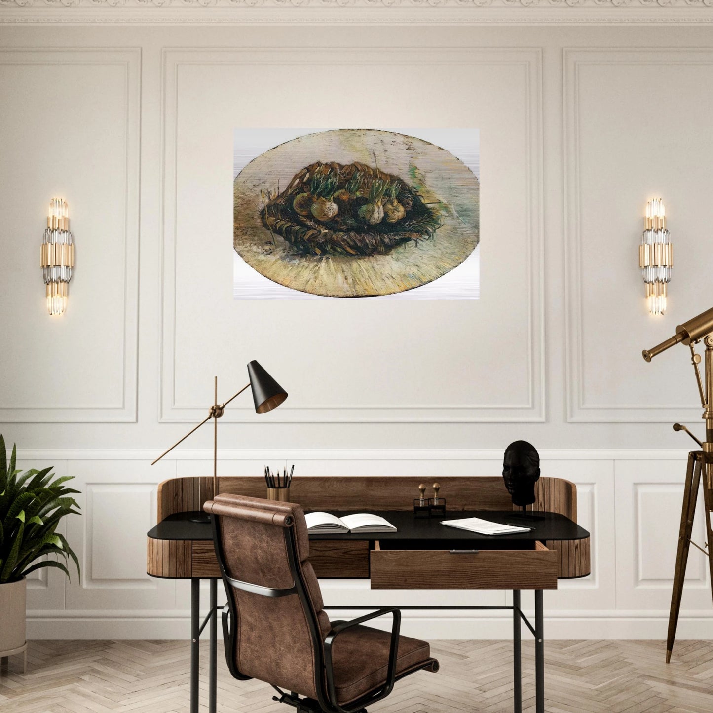 Basket of Sprouting Bulbs - Vincent van Gogh Brushed Aluminum Print - 70x100 cm / 28x40 inches | Vincent van Gogh Aluminum Print | Vincent van Gogh Prints