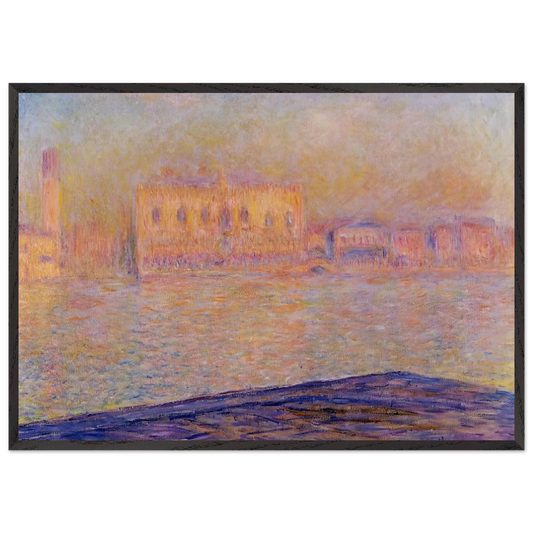 The Doges Palace Seen from San Giorgio Maggiore - claude monet Framed Art Print – Black Wooden Frame - Default Title - -Framed Art Print