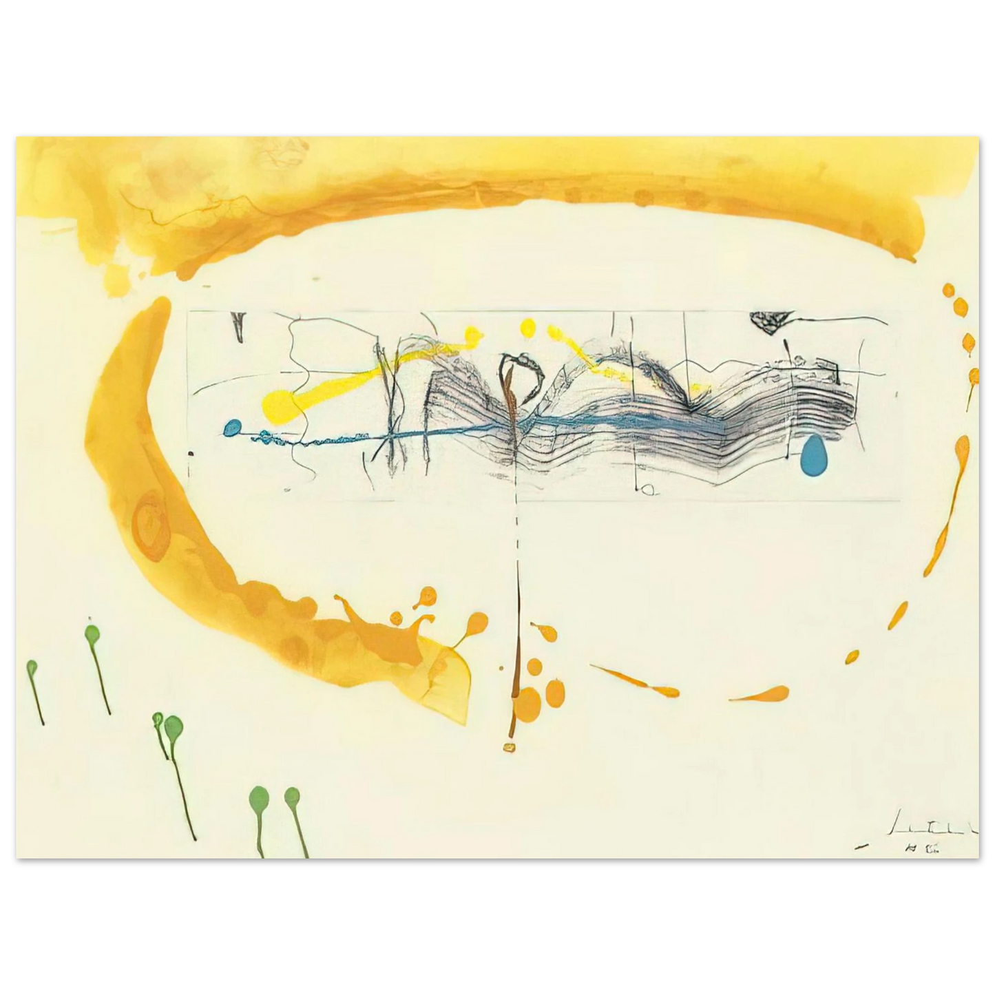 Helen Frankenthaler - Making Music - 2000 Wall art - 15x20 cm / 6x8 inches - Premium Wooden Framed Poster With Fine Art Paper - White frame