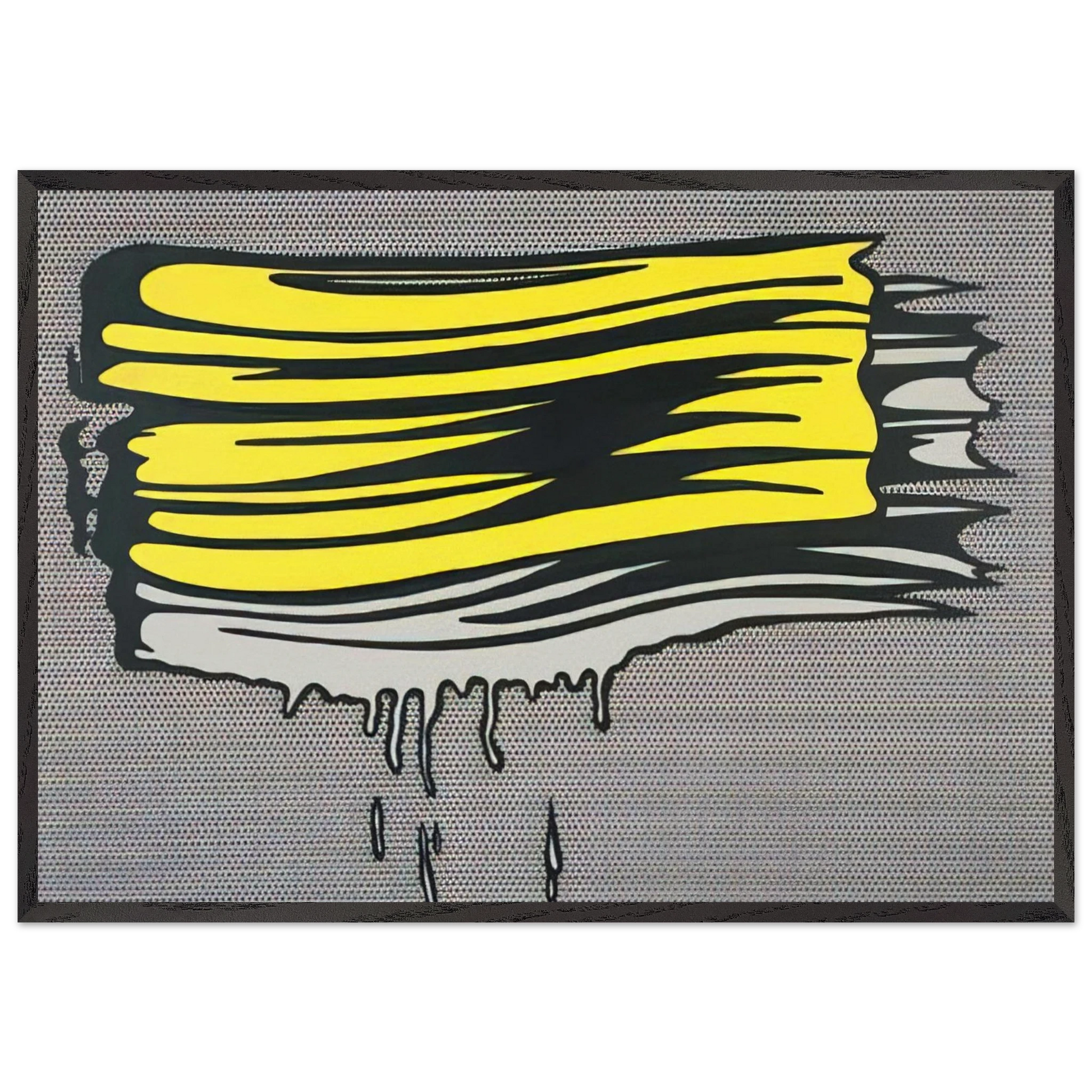 YELLOW AND WHITE BRUSHSTROKES 1965 - Roy Lichtenstein Framed Art Print – Black Wooden Frame - Default Title - -Framed Art Print