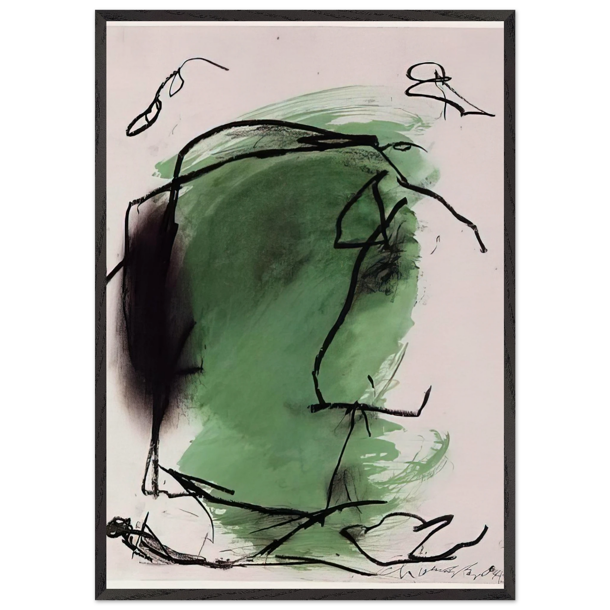 G-1 - 1985 - Emil Schumacher Framed Art Print – Black Wooden Frame - Default Title - -Framed Art Print