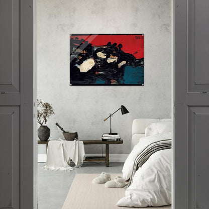 Ciel Rouge Sur Le Lac - 1961 - S. H. Raza Acrylic Print - 70x100 cm / 28x40″ inches | S. H. Raza Wall Art | S. H. Raza Prints