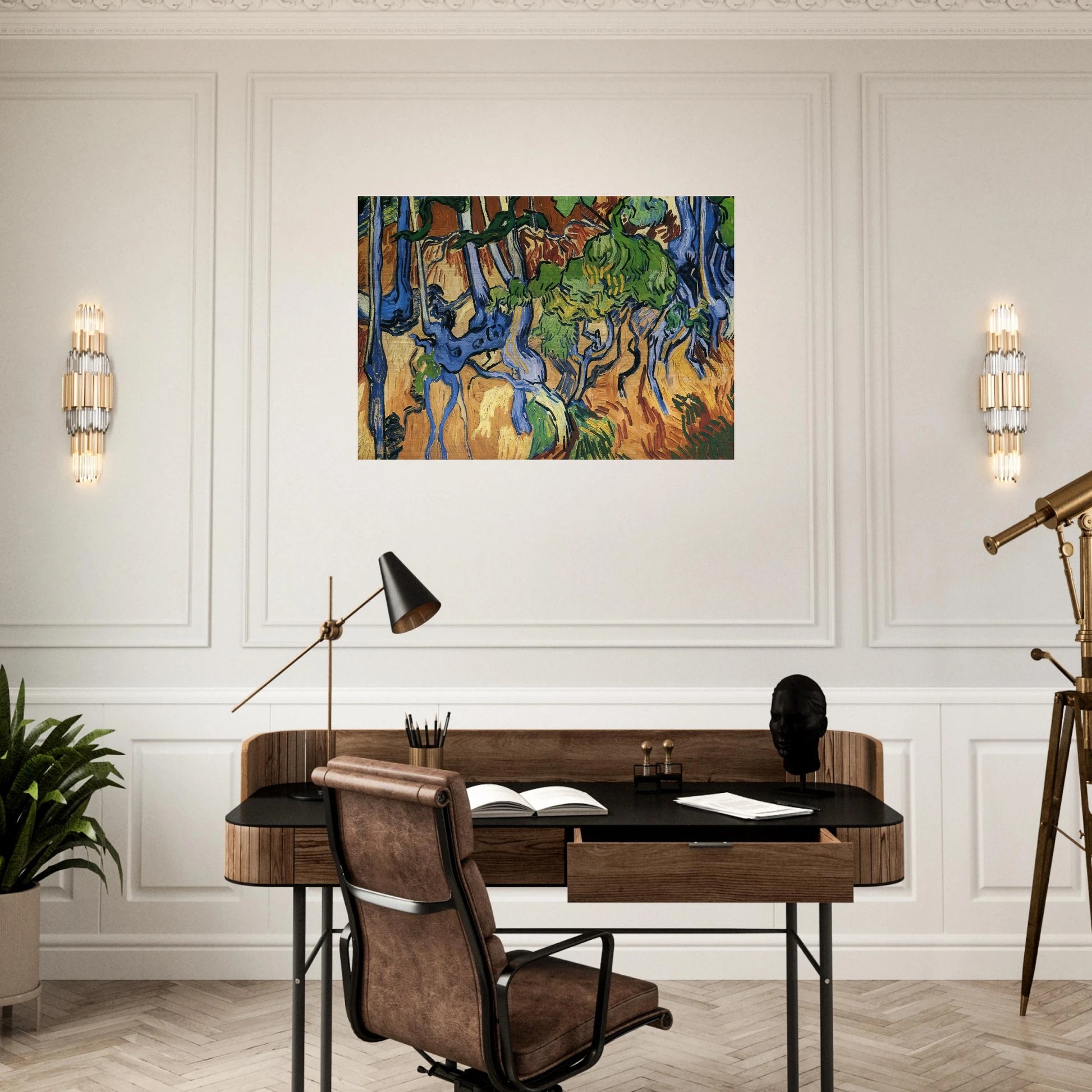 Tree roots - Vincent van Gogh Brushed Aluminum Print - 70x100 cm / 28x40 inches | Vincent van Gogh Aluminum Print | Vincent van Gogh Prints